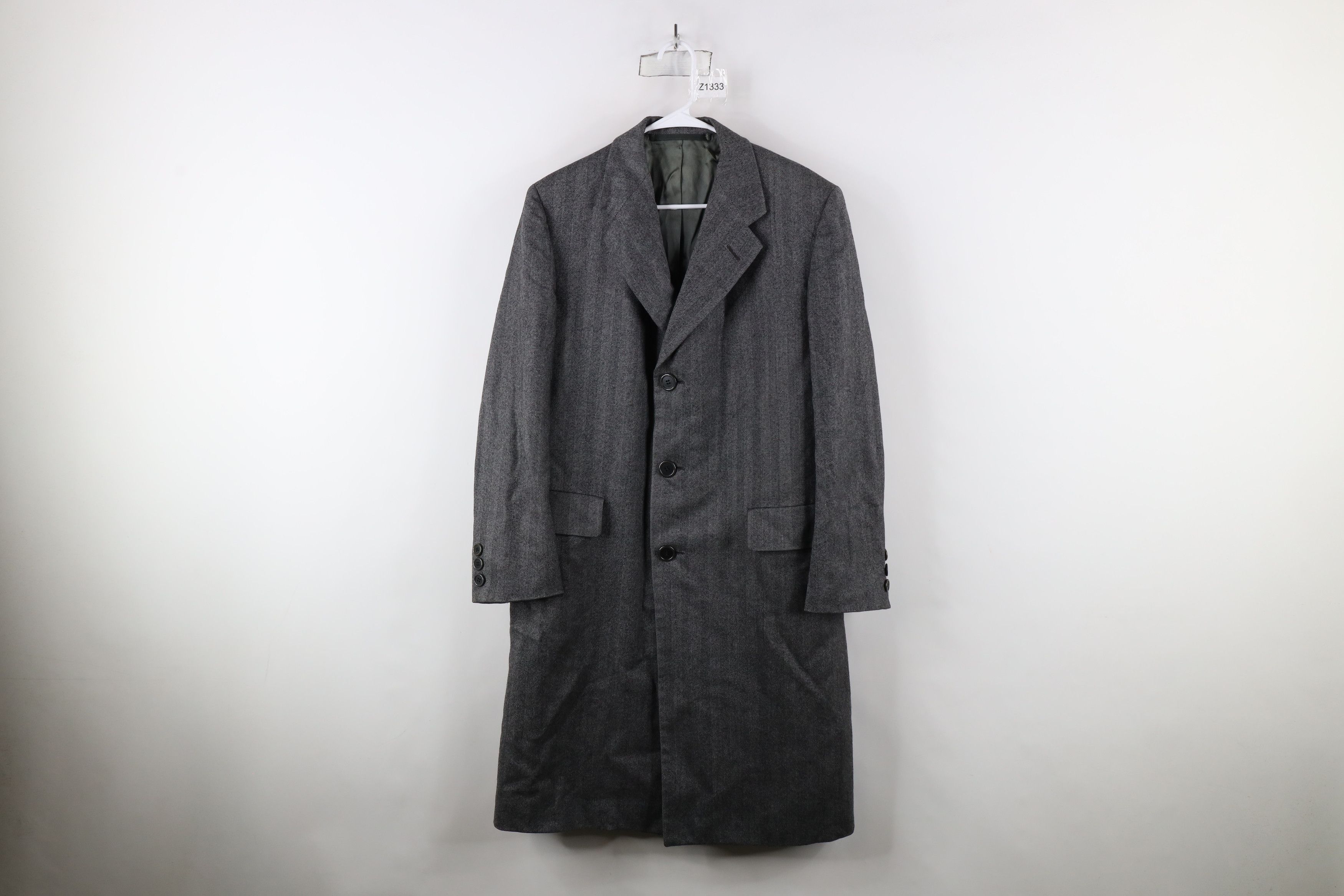 Hickey Freeman × Vintage Vintage 70s Hickey Freeman Overcoat Jacket Gray USA Size US XXL / EU 58 / 5 - 1 Thumbnail