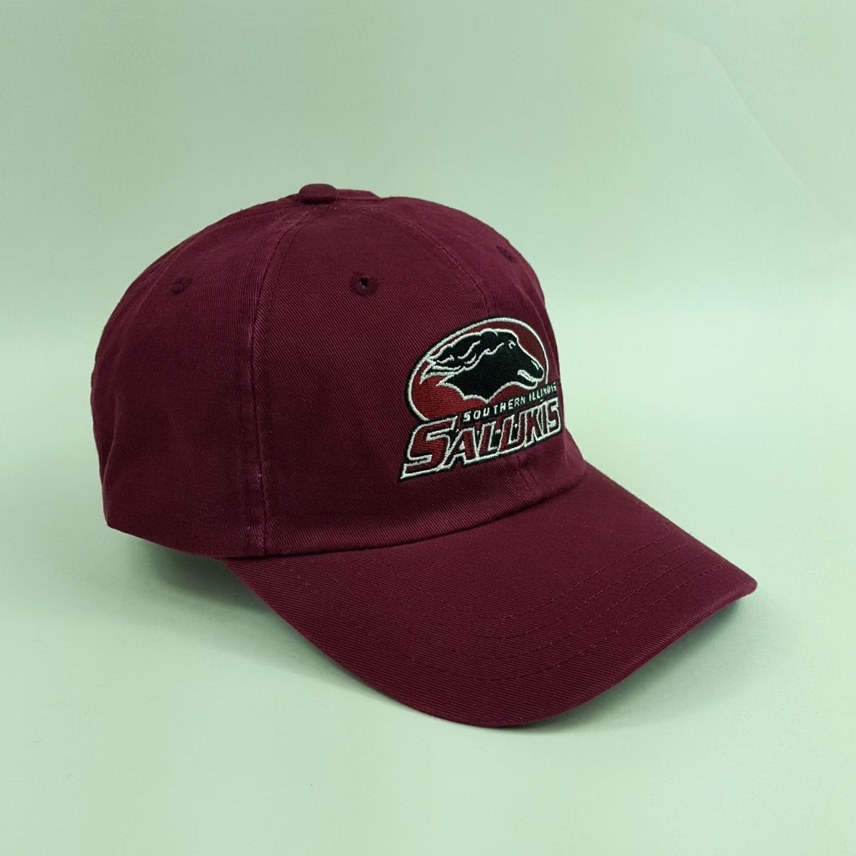 Russell Athletic VINTAGE Southern Illinois Salukis Hat Baseball Cap Russell Athletic NCAA College Adjustable Red Embroidered Solid Sports School 90s Mens Size ONE SIZE - 3 Thumbnail