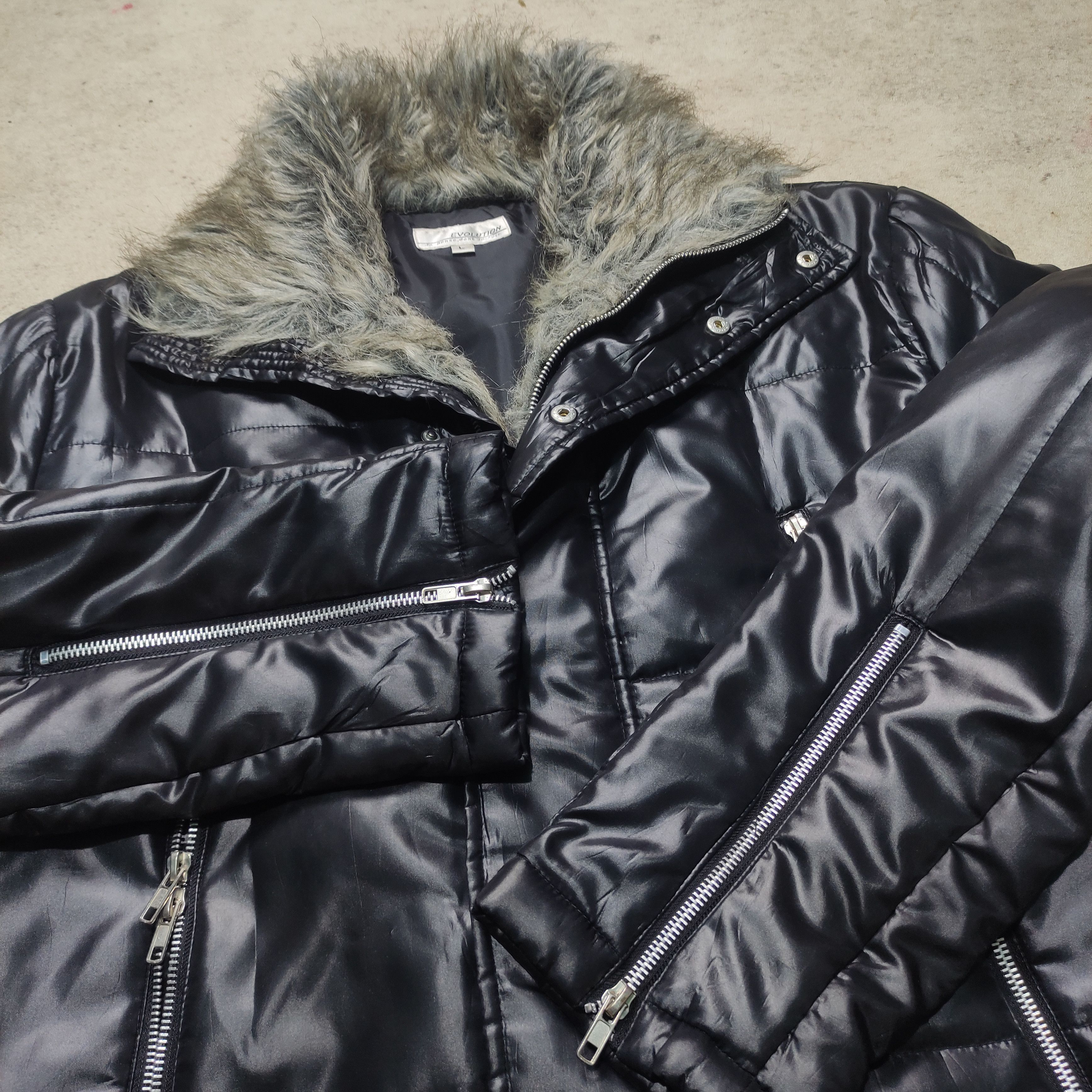 Tornado Mart Evolution Bikers Fur Jacket Vkei Style 2000s Size US L / EU 52-54 / 3 - 3 Thumbnail
