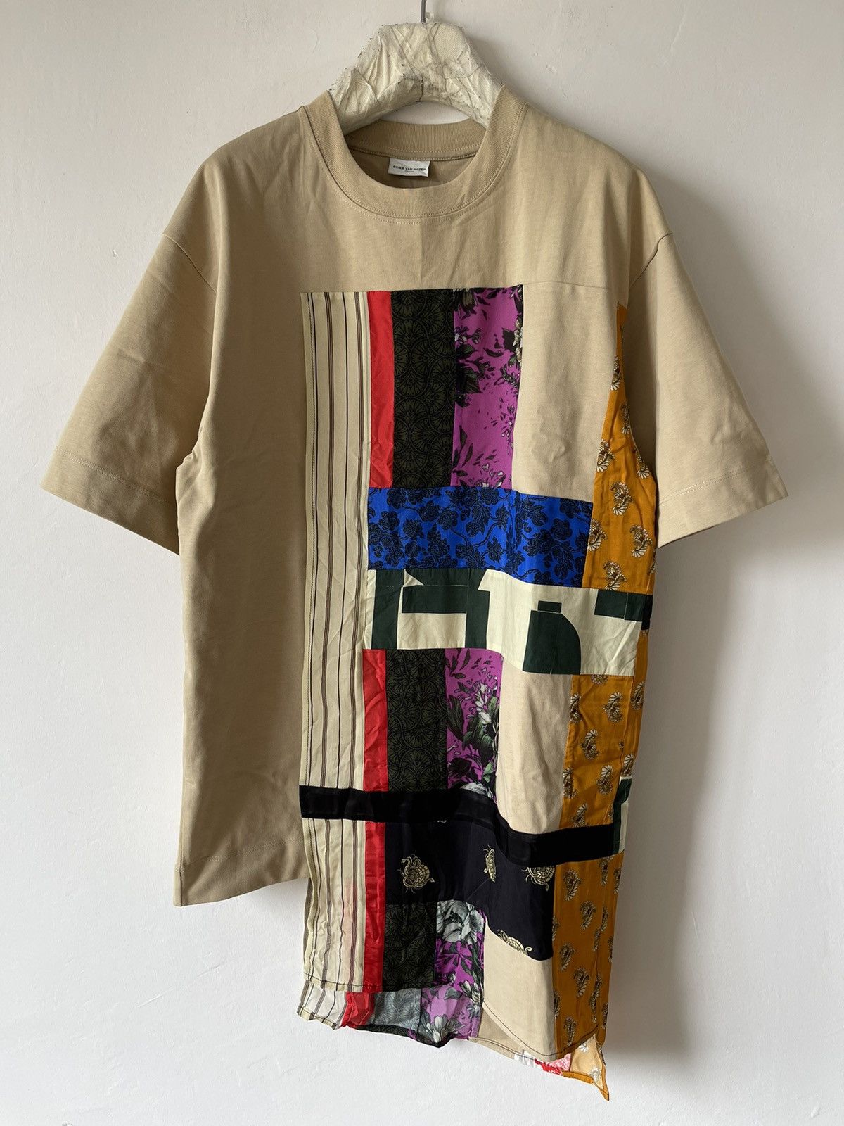 Dries Van Noten Dries Van Noten Beige Paneled T-Shirt 2013 Size US XL / EU 56 / 4 - 2 Thumbnail