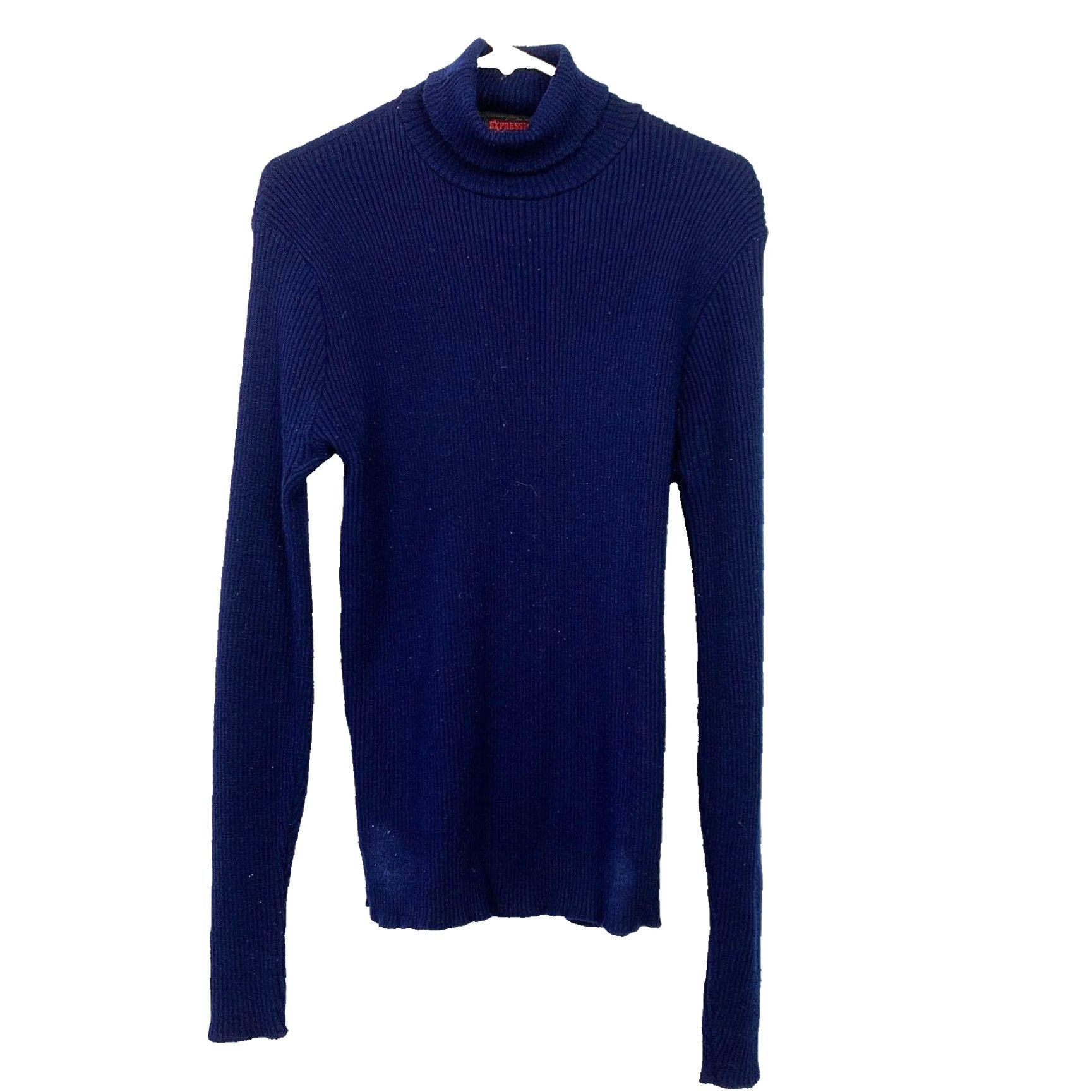 Vintage VINTAGE 70s Orlon Campus Turtleneck Blue Ribbed Acrylic Sweater Large Cobain Size US L / EU 52-54 / 3 - 2 Thumbnail