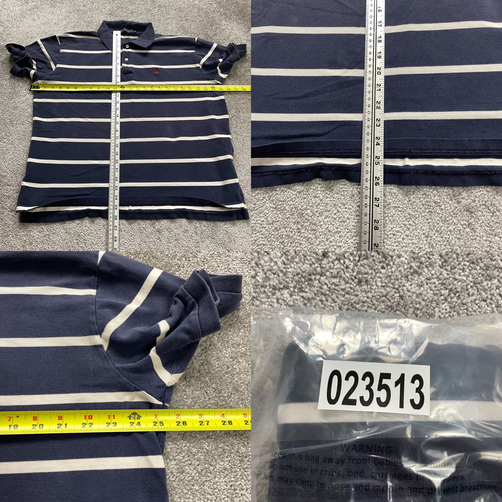 Vintage US Polo Assn. Polo Shirt Mens 2XL Blue White Striped Cotton Short Sleeve Casual Outdoor Sports Size US XXL / EU 58 / 5 - 8 Thumbnail