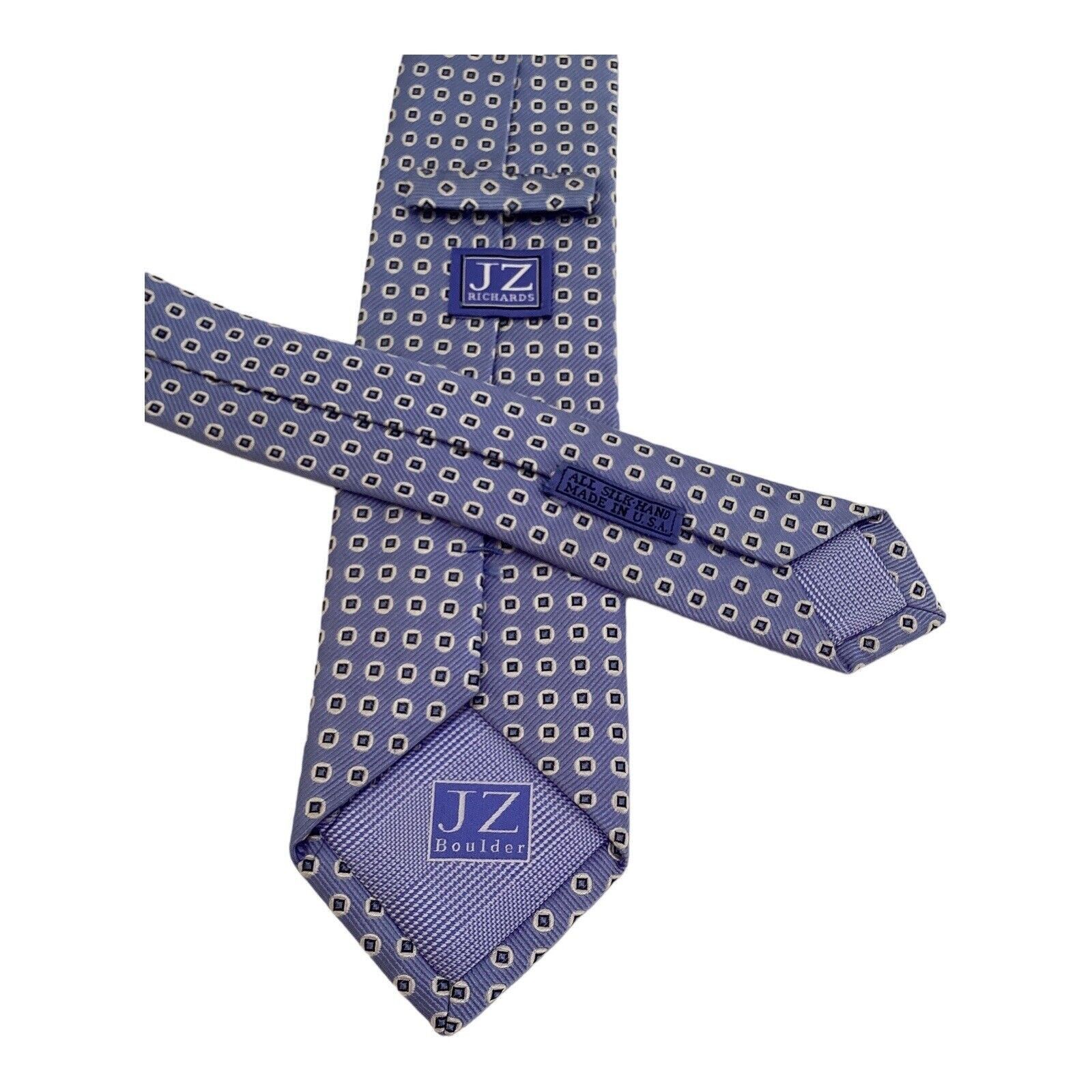Richard James JZ RICHARDS Purple Geometric Luxury Silk Tie Hand Made In U Size ONE SIZE - 4 Thumbnail