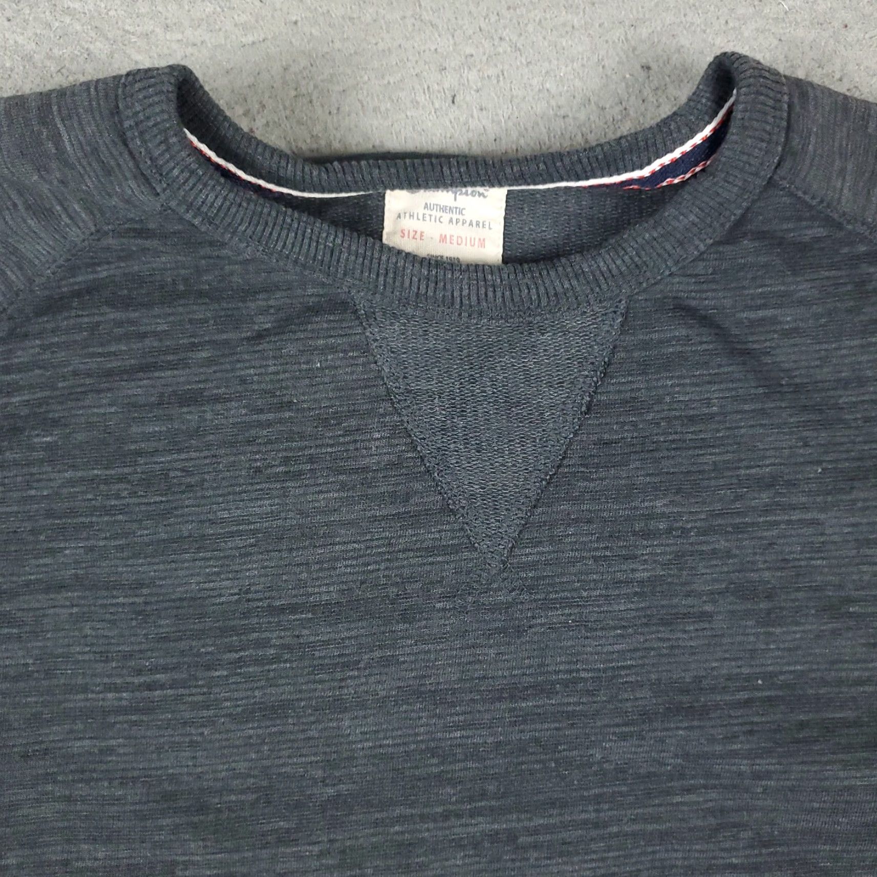 Champion VINTAGE Champion Men’s Medium Gray Pullover Sweatshirt Casual Knit Logo Zipper Mock Neck Fall Winter Size US M / EU 48-50 / 2 - 2 Thumbnail