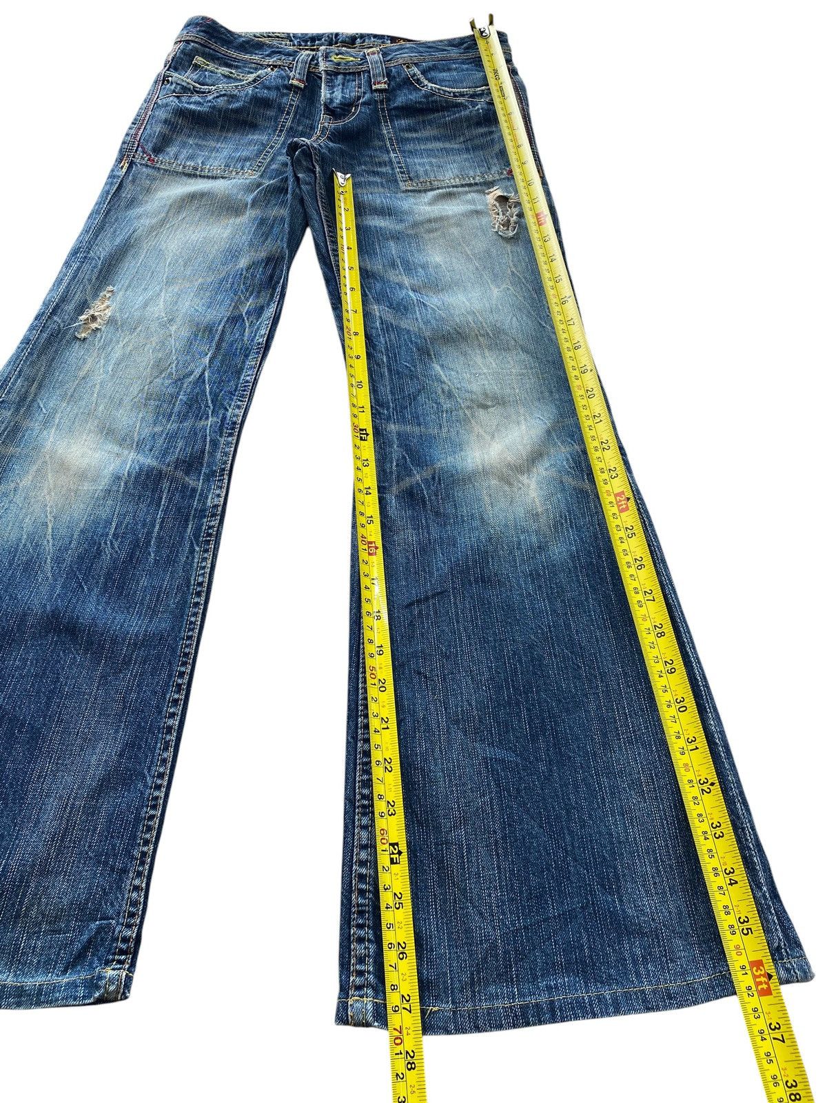 Japanese Brand Brapper Faded Wash Whiskered Style Boot Cut Jeans Size US 28 / EU 44 - 8 Thumbnail