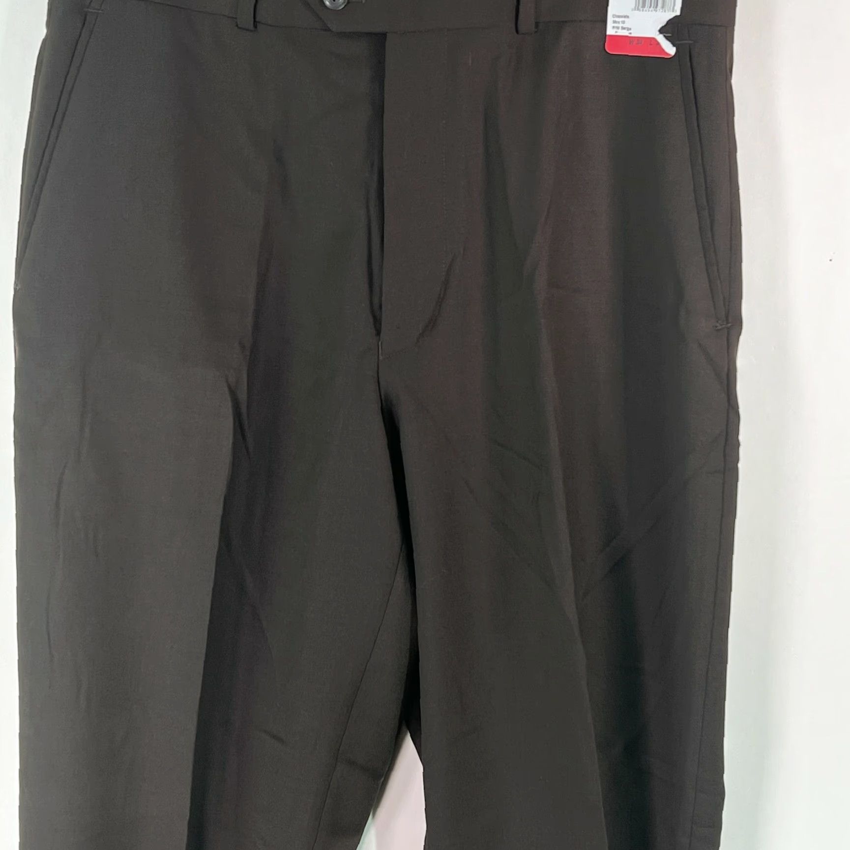 Vintage Louis Raphael Mens Dress Pant Cuffed Mid Rise Chocolate Brown 34X30 Pants Straight Leg 65% Polyester 35% Worsted Wool Included Pockets Belt Loops Size US 40 / EU 56 - 3 Thumbnail