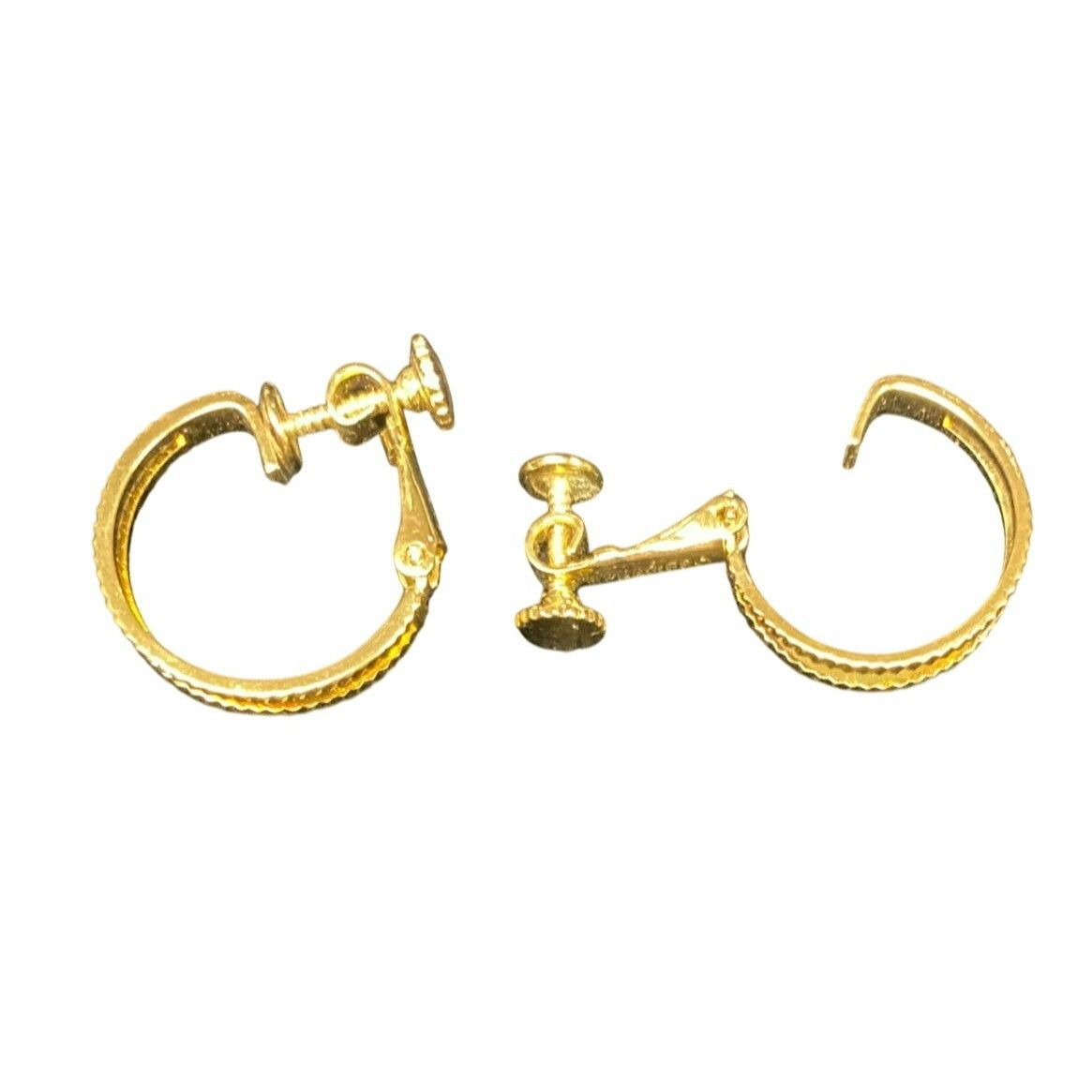 Other Vintage Signed Napier Gold-Tone Textured Hoop Clip-On Earrin Size ONE SIZE - 2 Thumbnail