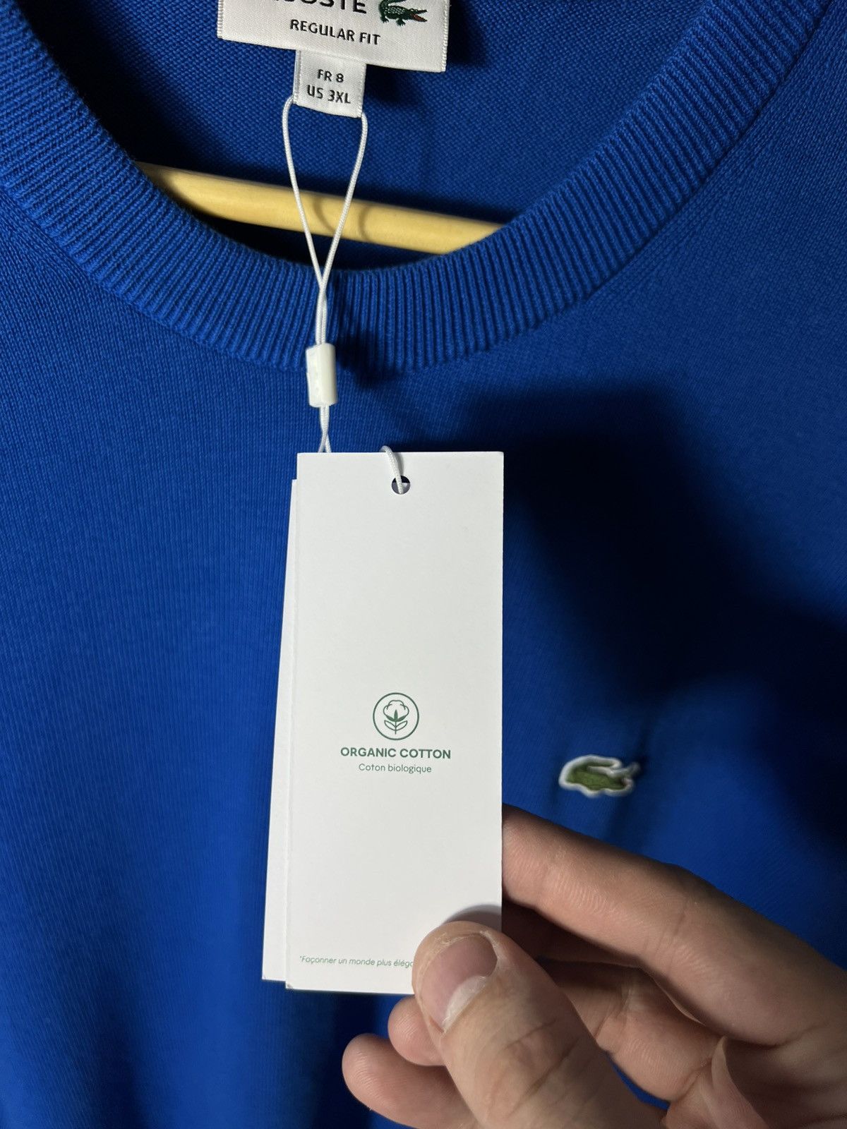 Lacoste 🐊 Lacoste Organic Cotton Crew neck Sweater Blue XXXL FR 8 Size US XXL / EU 58 / 5 - 7 Thumbnail