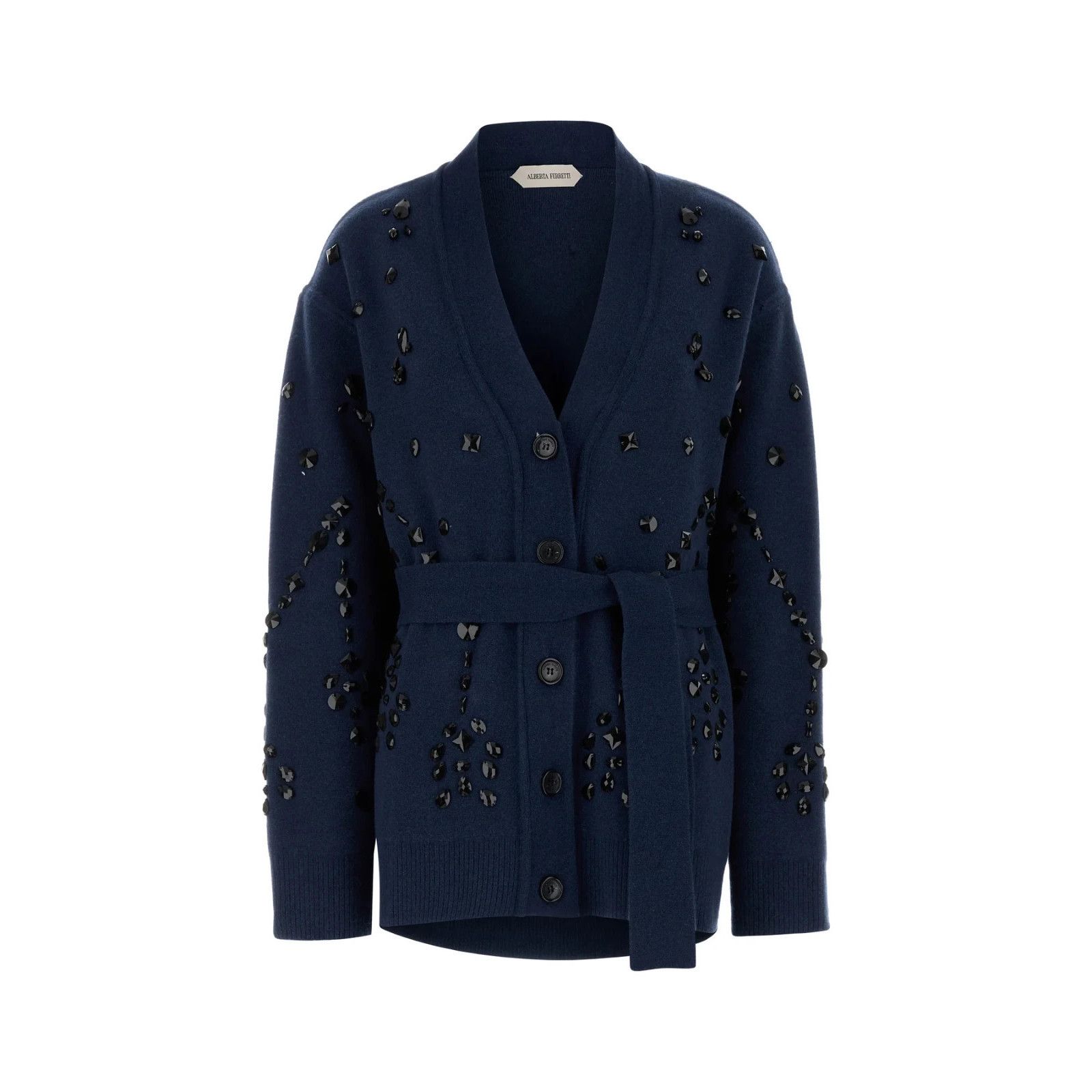 Alanui ALBERTA FERRETTI Navy Blue Wool Blend Oversize Cardigan New Size M / US 6-8 / IT 42-44 - 1 Thumbnail