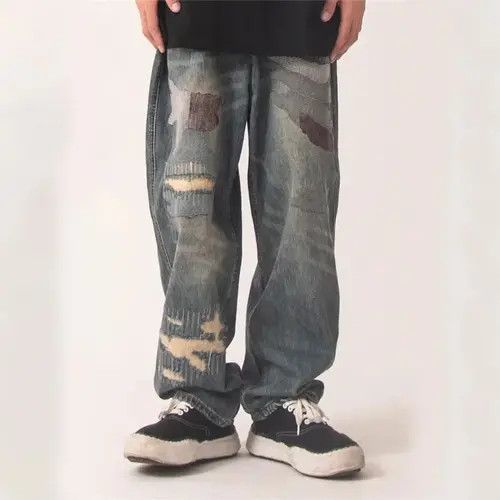 Jean Matsushima x Rei Patchwork Baggy Jeans Size US 32 / EU 48 - 1 Thumbnail
