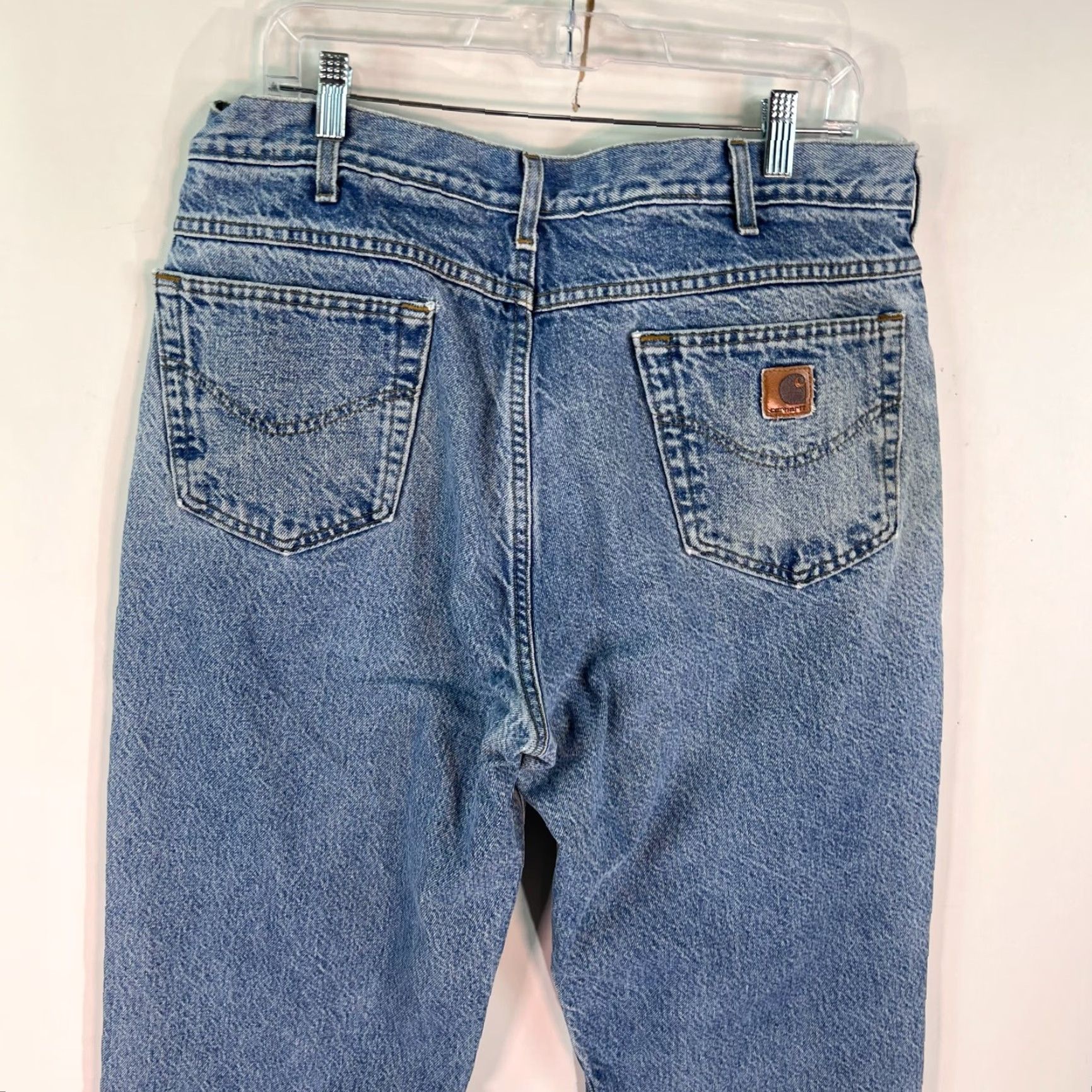 Carhartt Carhartt Jeans Mens Size 36x30 Lined Blue Distressed Straight Relaxed Fit Denim USA Logo 90s Grunge Style Shirt Size US 36 / EU 52 - 5 Thumbnail