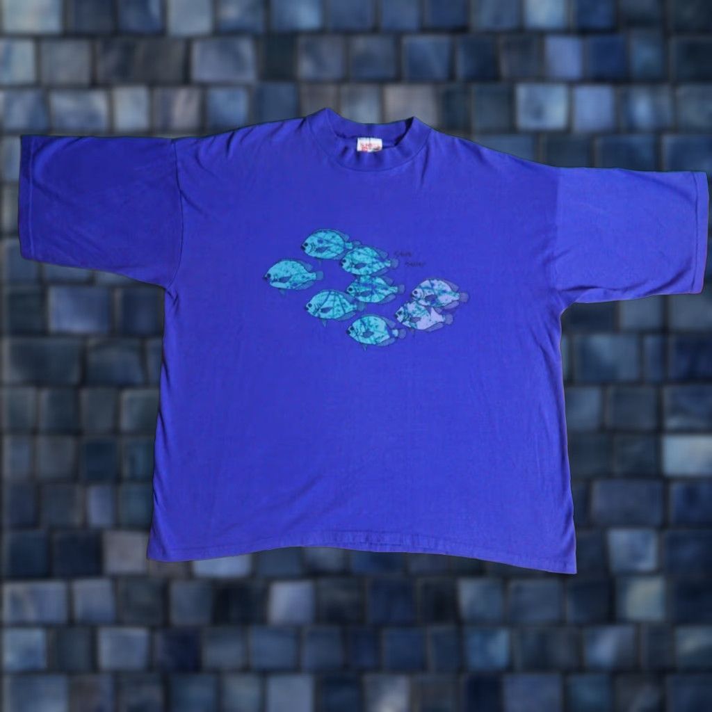 Vintage VTG 80s Sunbelt Kauai Hawaii Fish Nature USA Made Purple Tee T-Shirt Womens XL Size XL / US 12-14 / IT 48-50 - 1 Thumbnail