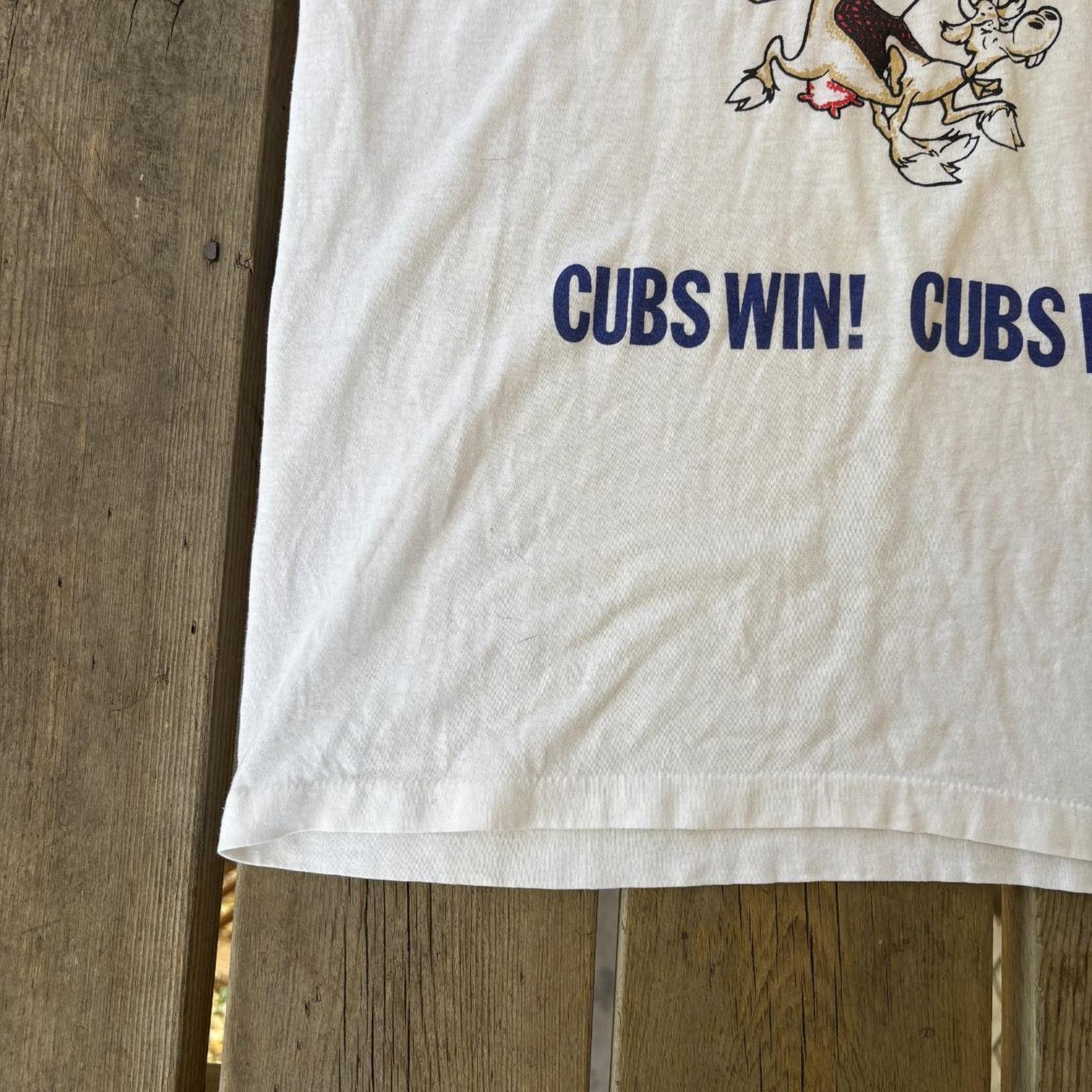 Vintage 1985 chicago cubs single stitched ringer tee shirt Size US L / EU 52-54 / 3 - 2 Thumbnail