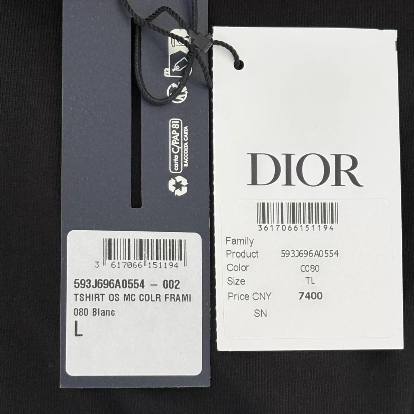 Dior DIOR New Crew Neck CD Logo 3M Reflective Short Sleeve Black Size US L / EU 52-54 / 3 - 8 Thumbnail