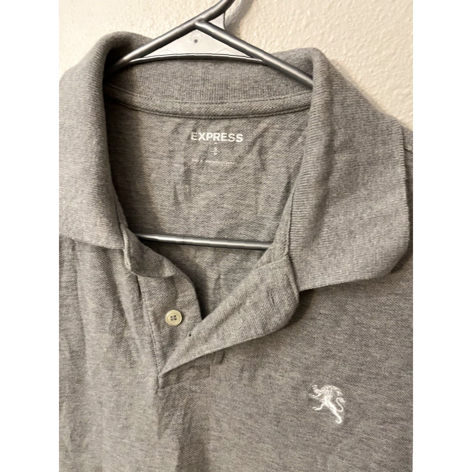 Express Express Shirt Polo Shirt Mens Small Gray Cotton Athletic Modern Fit Logo Casual Size US S / EU 44-46 / 1 - 2 Thumbnail