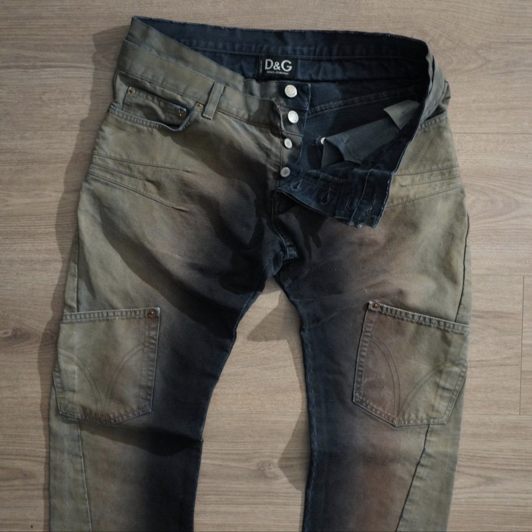 Dolce & Gabbana AW2003 Dolce & Gabbana Gradient Bleached Multi Pockets Pants Size US 32 / EU 48 - 5 Thumbnail