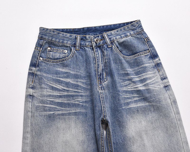 Japanese Brand American retro washed wide-leg blue jeans Size US 32 / EU 48 - 3 Thumbnail