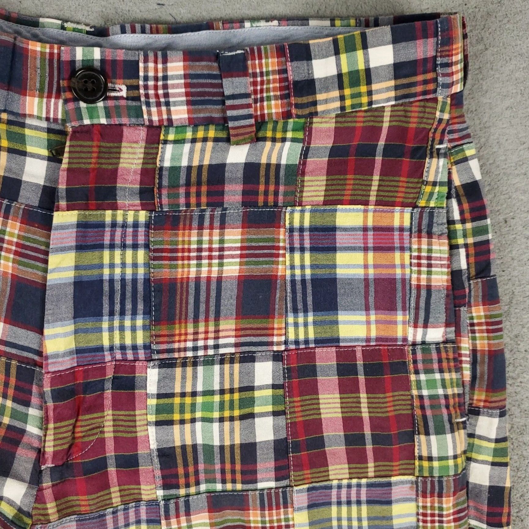 Brooks Brothers VINTAGE Brooks Brothers Shorts Men Size 33 Flat Front Chino Plaid Casual Classic Blue Size US 33 - 3 Thumbnail