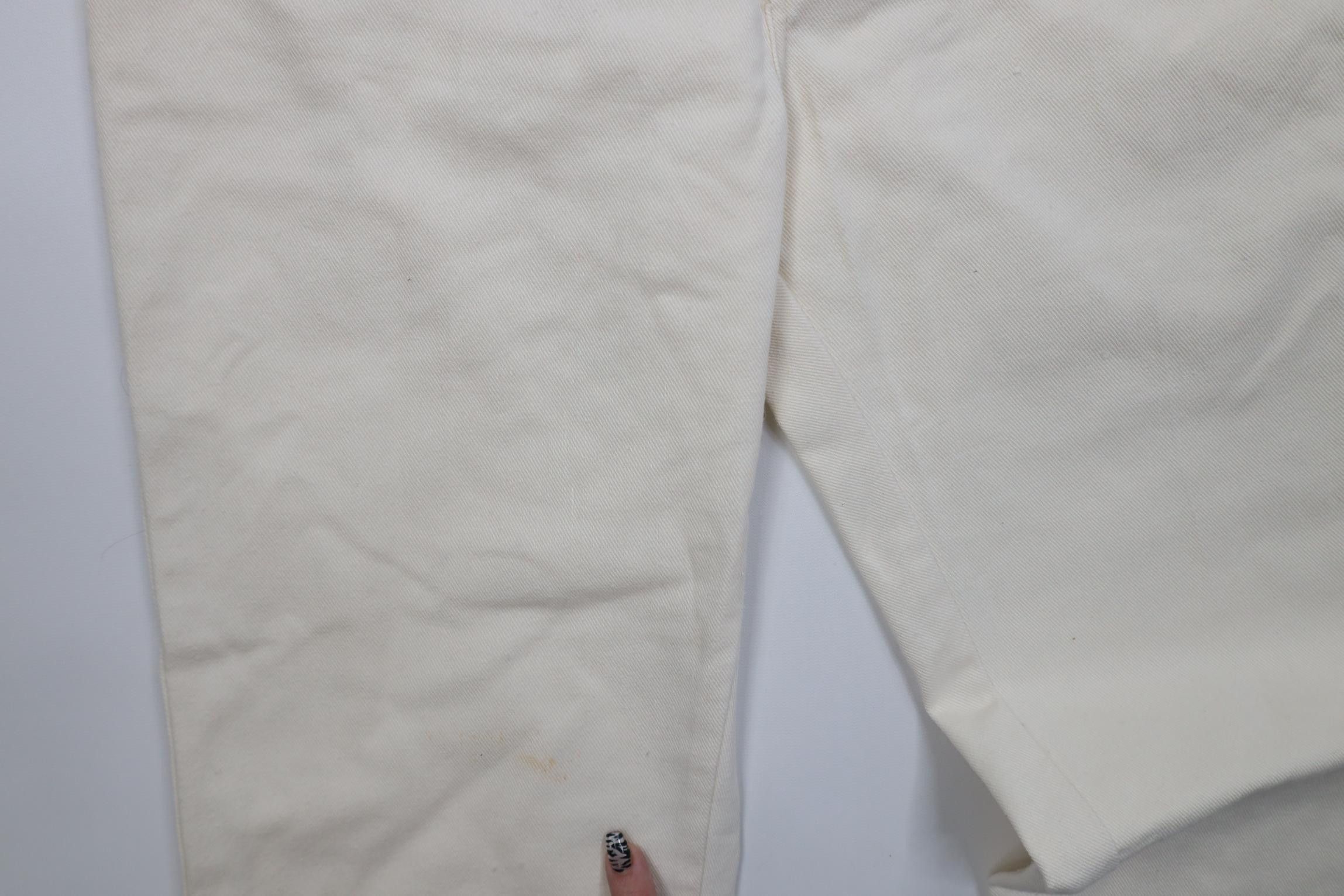 Lee Vintage 70s 80s Lee Flared Bootcut Jeans Cream Cotton USA Size US 30 / EU 46 - 8 Thumbnail