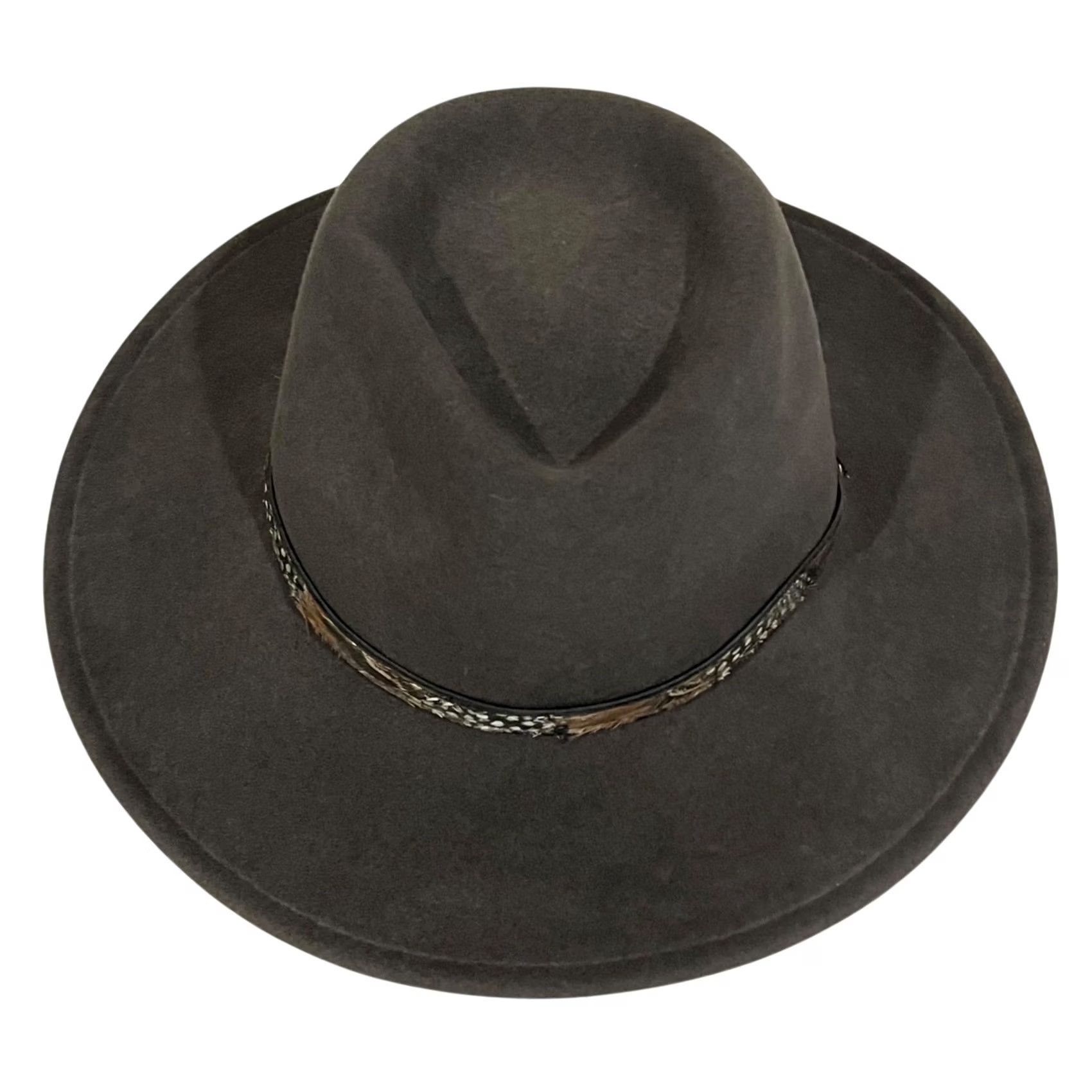 CO VINTAGE Golden Gate Hat Co Panther Gray Wool Fedora Pheasant Feather Band Men’s Small Fedora Hat Cowboys Western Mens Small Gray Wool Fedora Hat Size US 29 - 5 Thumbnail
