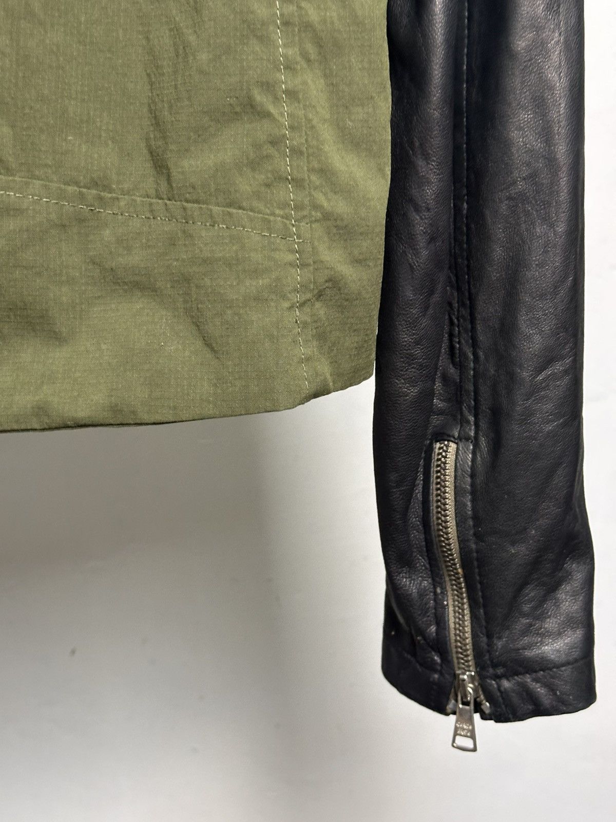 Giorgio Brato Giorgio Brato Ripstop Hybrid Leather Ratti Biker Jacket Size US L / EU 52-54 / 3 - 13 Thumbnail