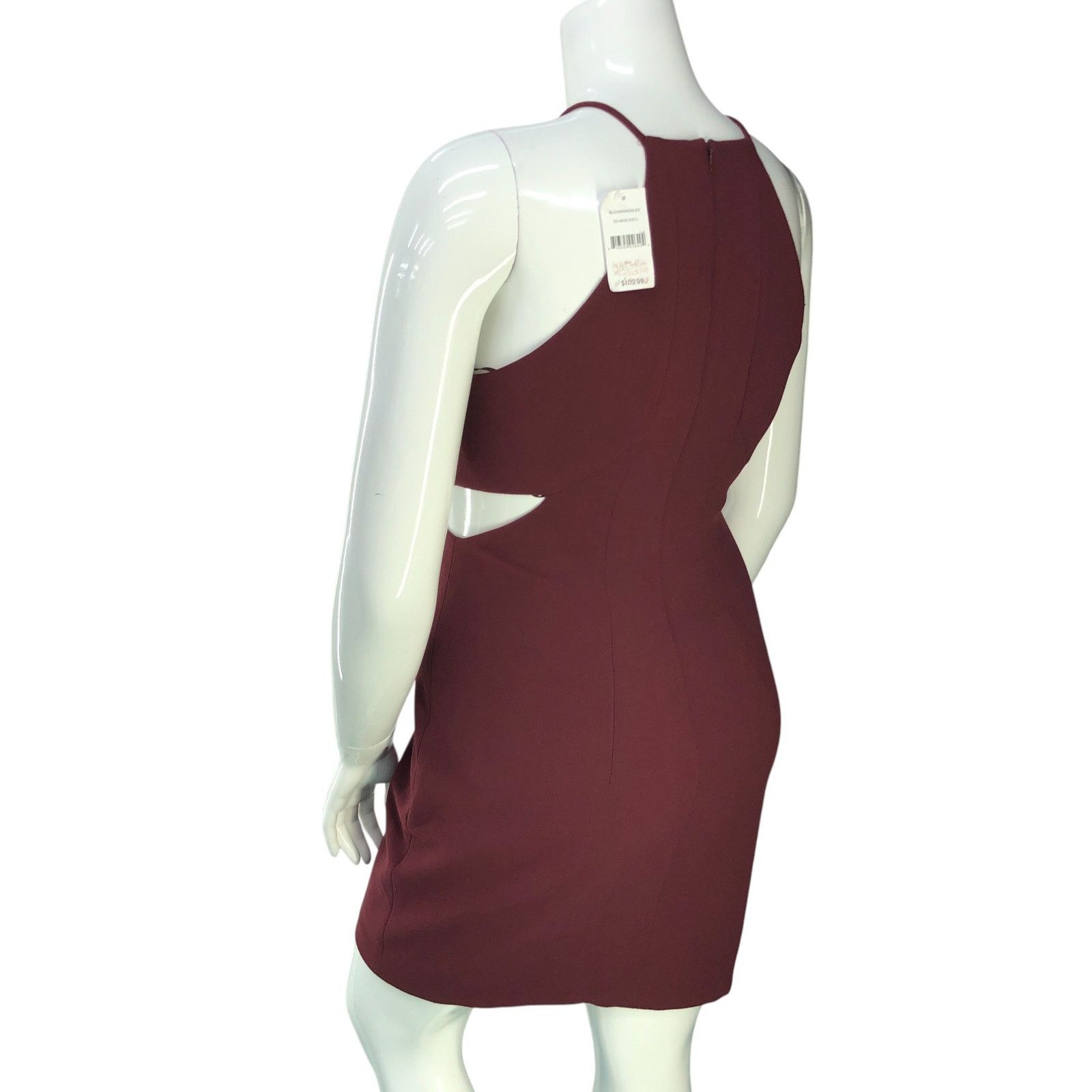 INTERMIX Intermix Sz L Dress Kirby Fitted Cut Out Shift Burgundy NEW Size L / US 10 / IT 46 - 6 Thumbnail