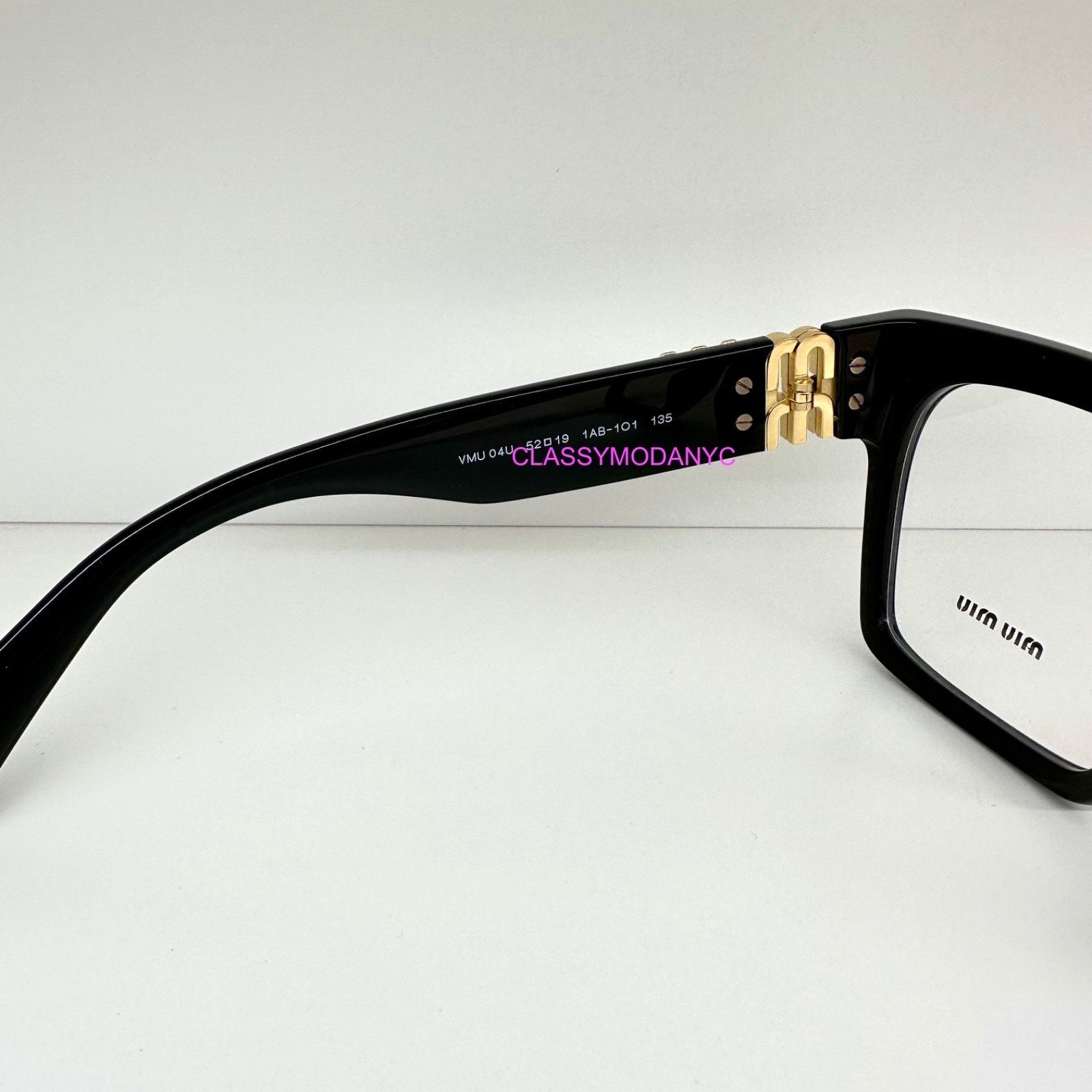 Miu Miu MIU MIU Womens Eyeglasses Black Square Full Rim frames Size ONE SIZE - 4 Thumbnail