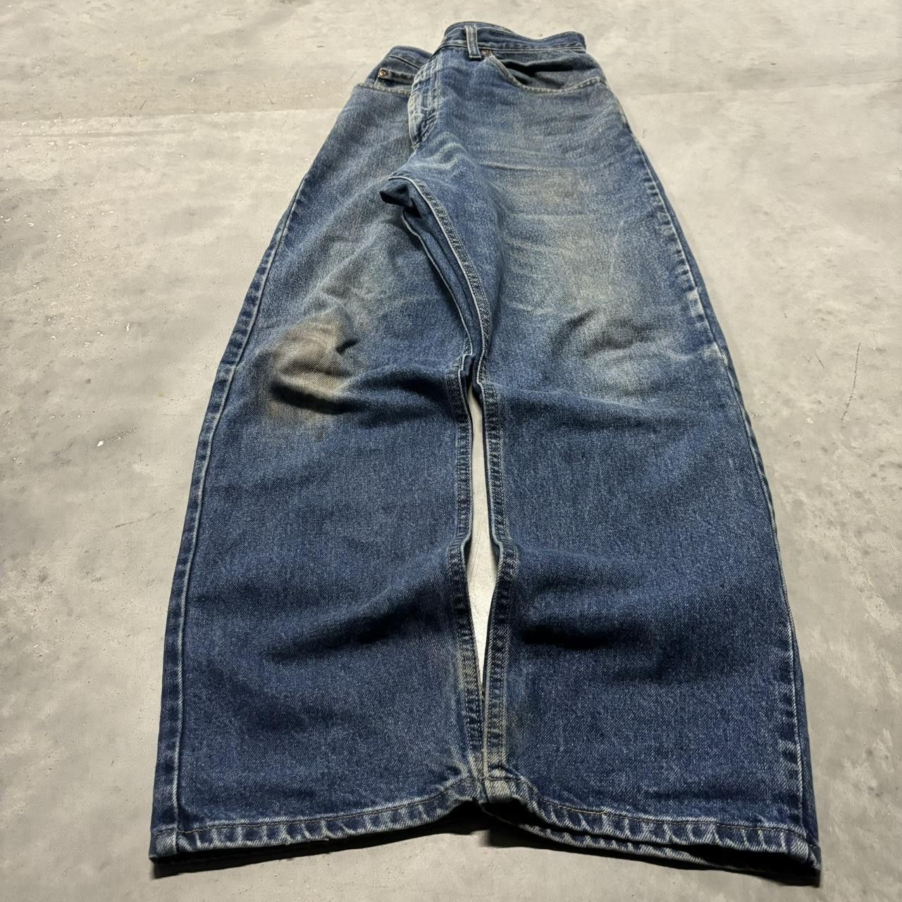 Japanese Brand × Vintage Crazy Vintage Y2K/2000s Grunge Faded Dark Wash Denim Jeans! Size US 34 / EU 50 - 3 Thumbnail