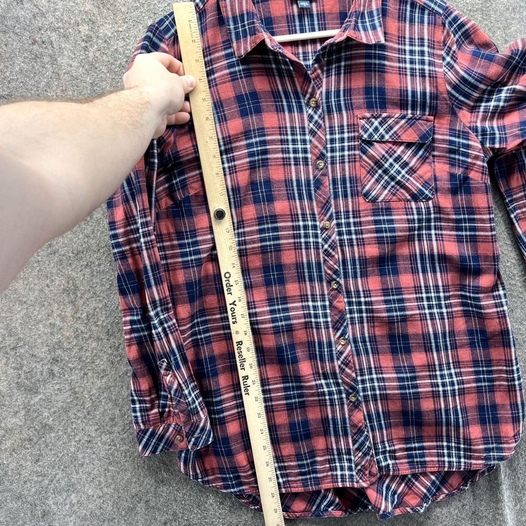 J. Jill J. Jill Shirt Womens Medium Red Plaid Button-Up Long Sleeve Flannel Tunic Top Size M / US 6-8 / IT 42-44 - 5 Thumbnail