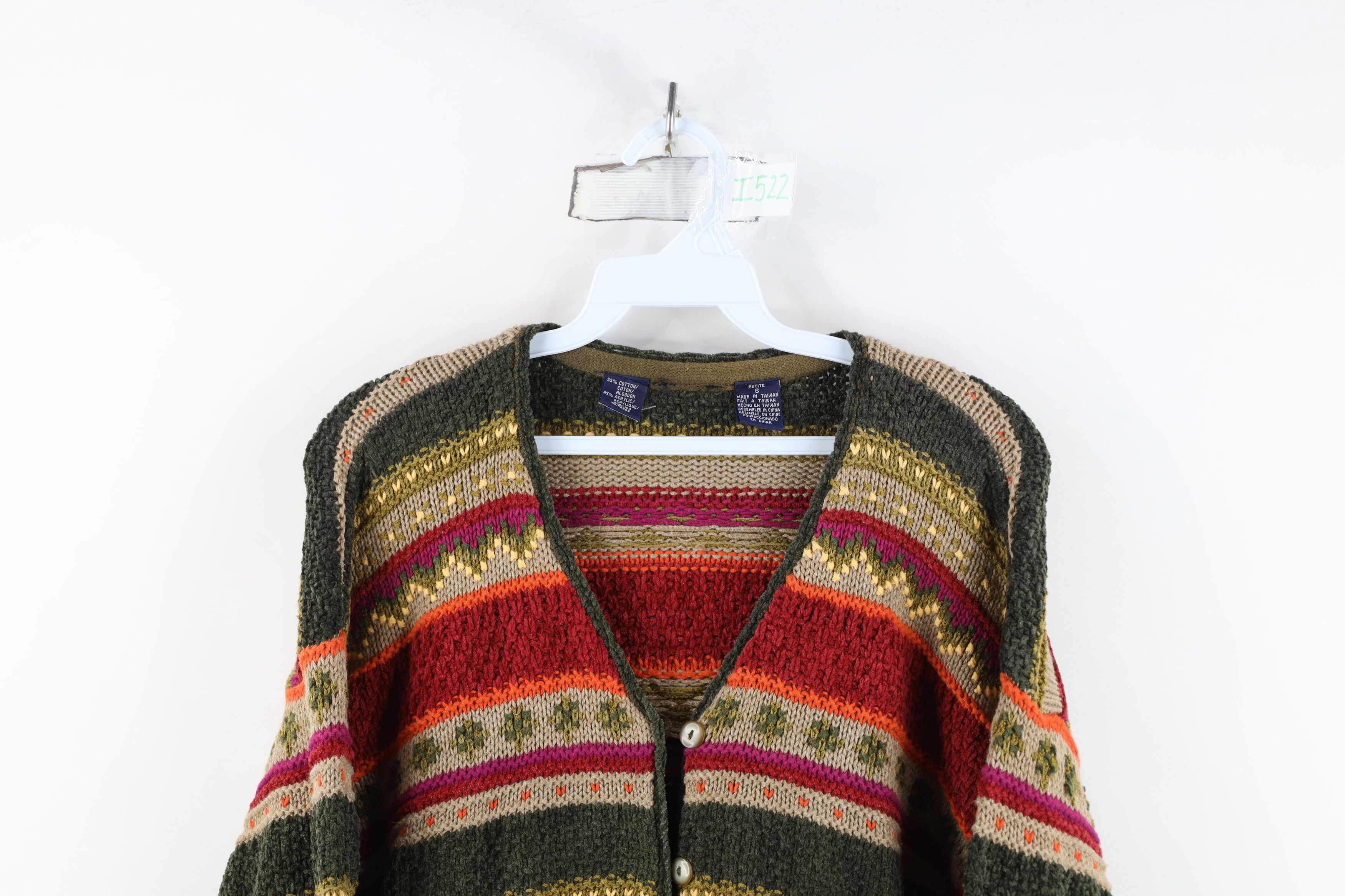 Vintage Vintage 90s Streetwear Fair Isle Knit Cardigan Sweater Size S / US 4 / IT 40 - 2 Thumbnail