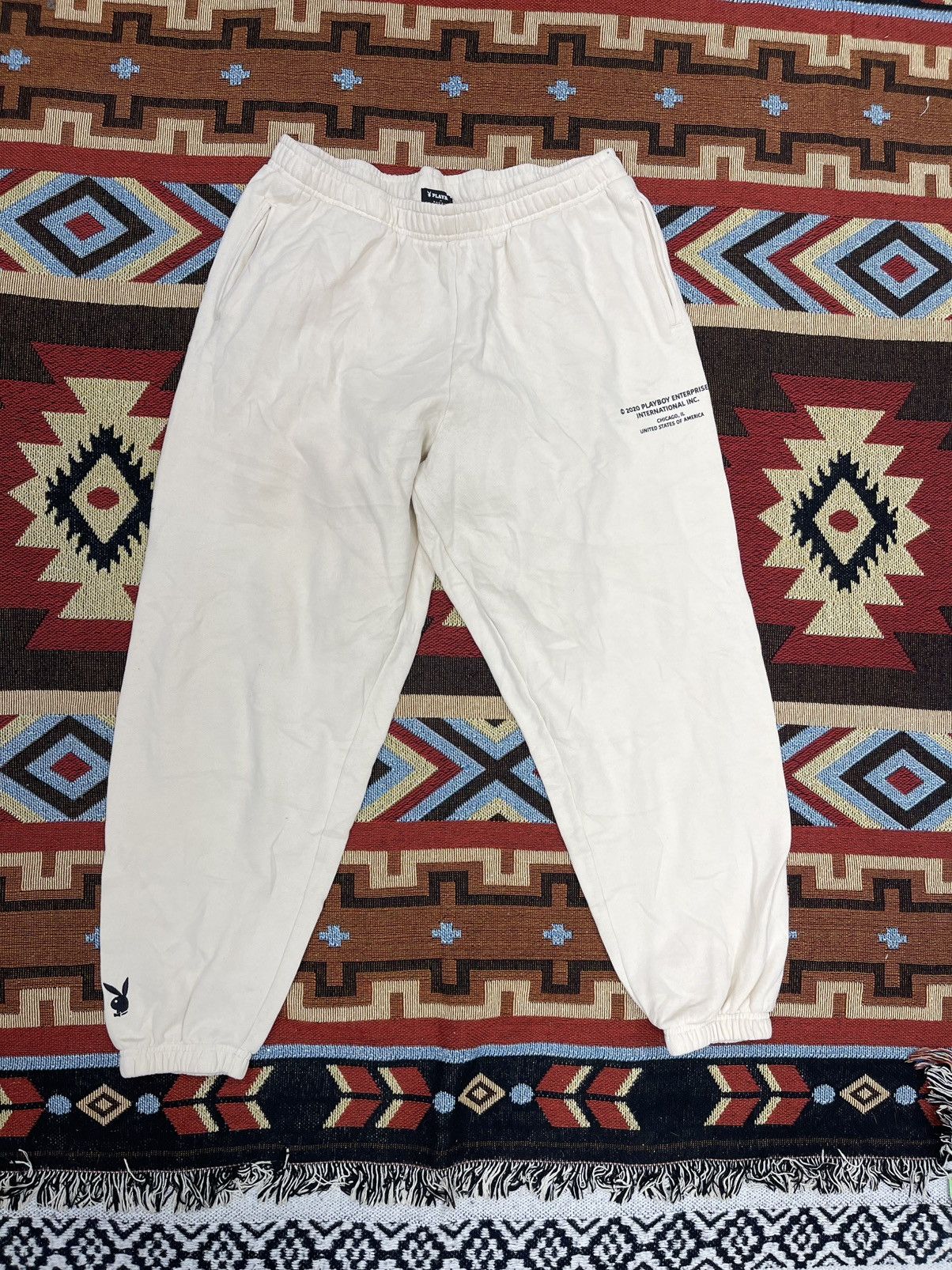 Pacsun × Playboy BEIGE PLAYBOY ESSENTIALS TYPE JOGGERS Size US 34 / EU 50 - 1 Thumbnail
