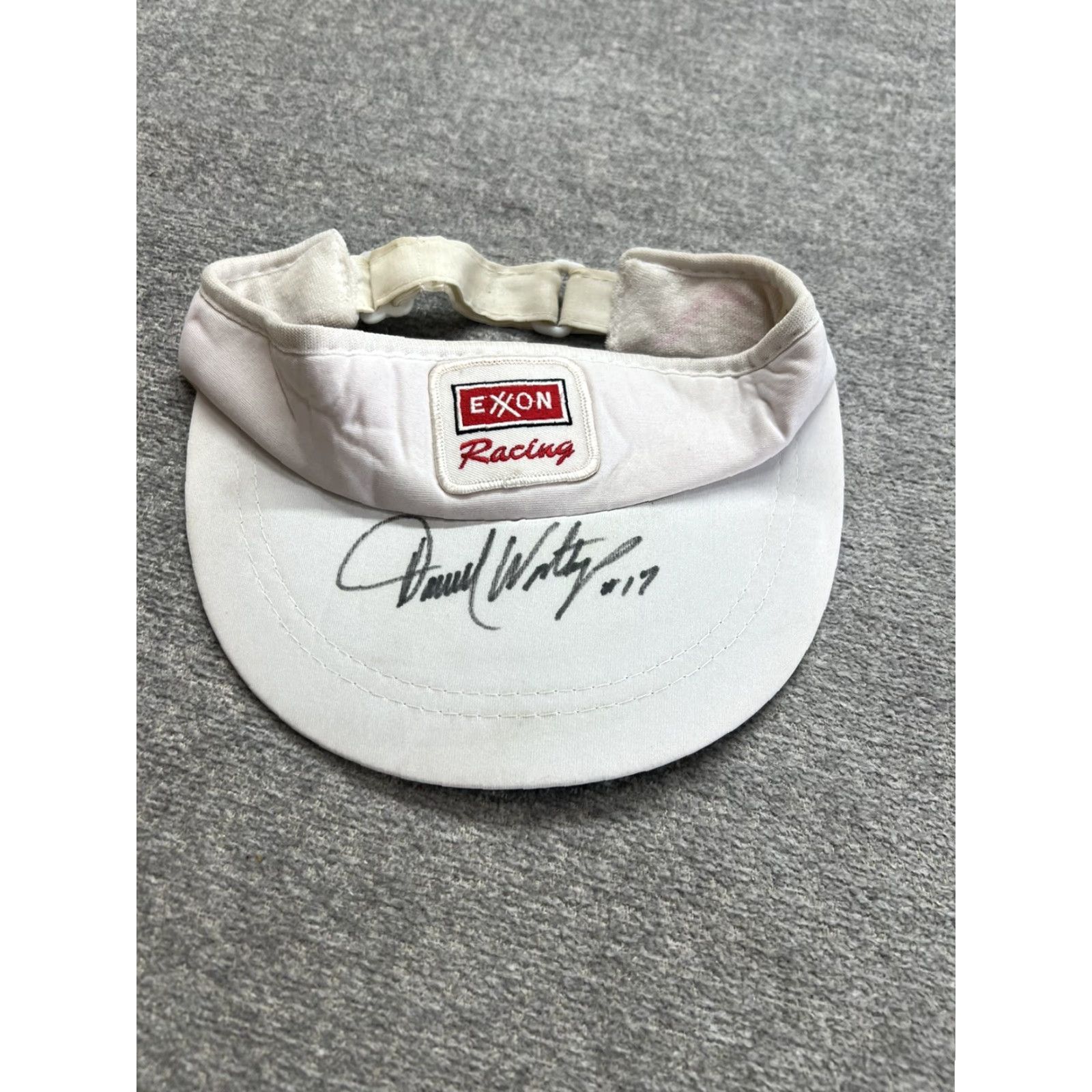 Vintage VINTAGE Exxon Racing Cap VISOR White NOS Adjustable Trucker Snapback 1980s Golf Cap Mens Size ONE SIZE - 2 Thumbnail