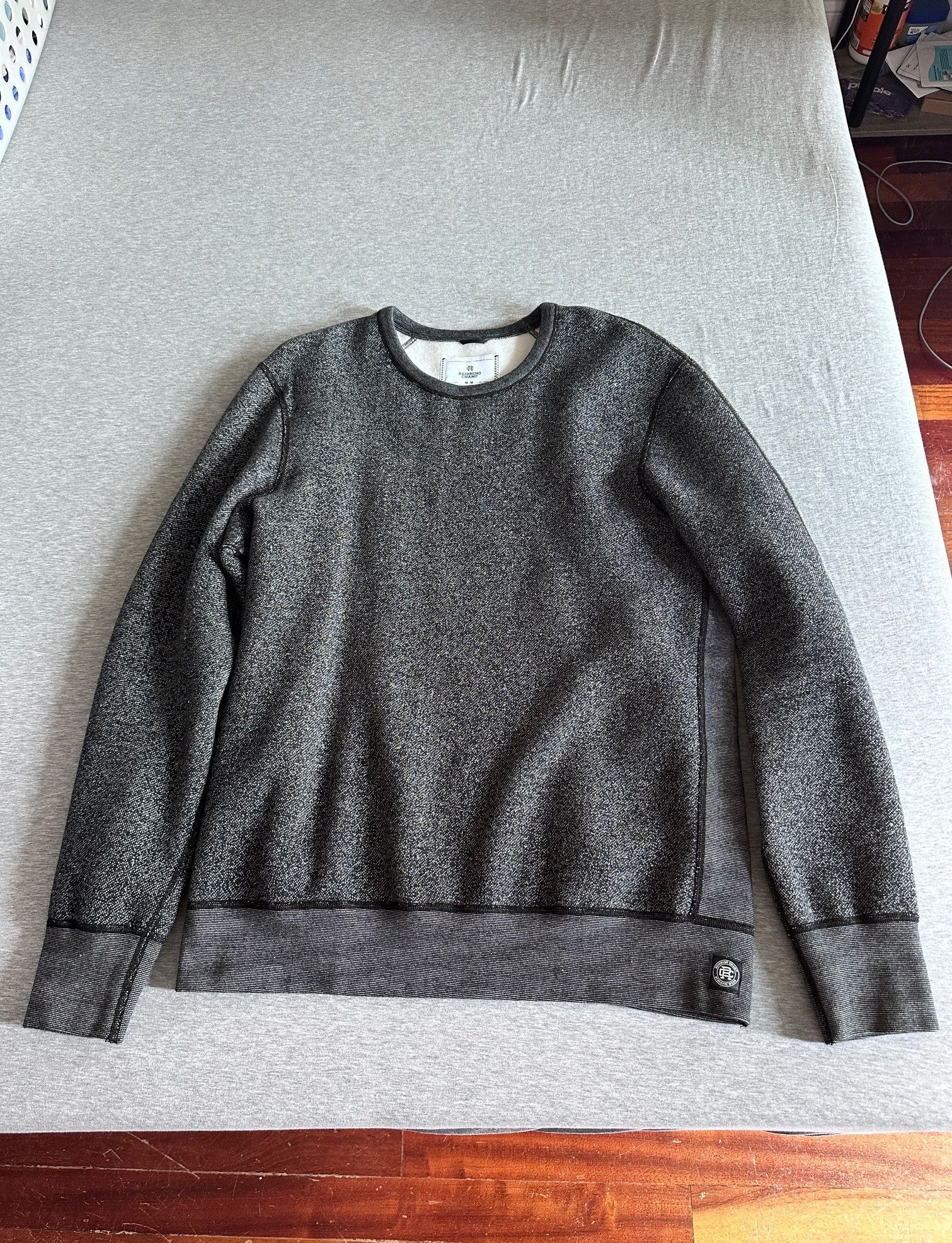 image of Reigning Champ Tiger Fleece Crewneck in Black, Men's (Size Medium)