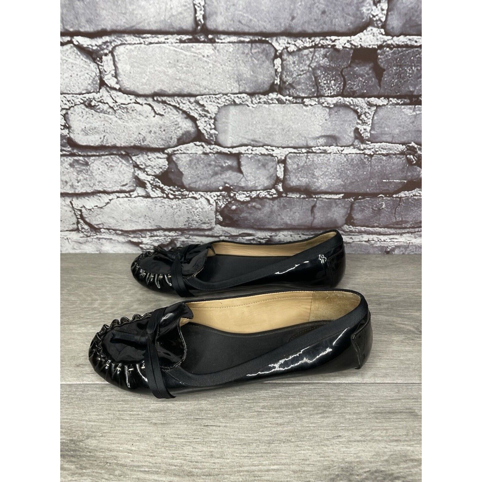 Kate Spade Kate Spade Black Patent Leather Slip On Bow Ballet Flats Sho Size US 6 / IT 36 - 17 Thumbnail