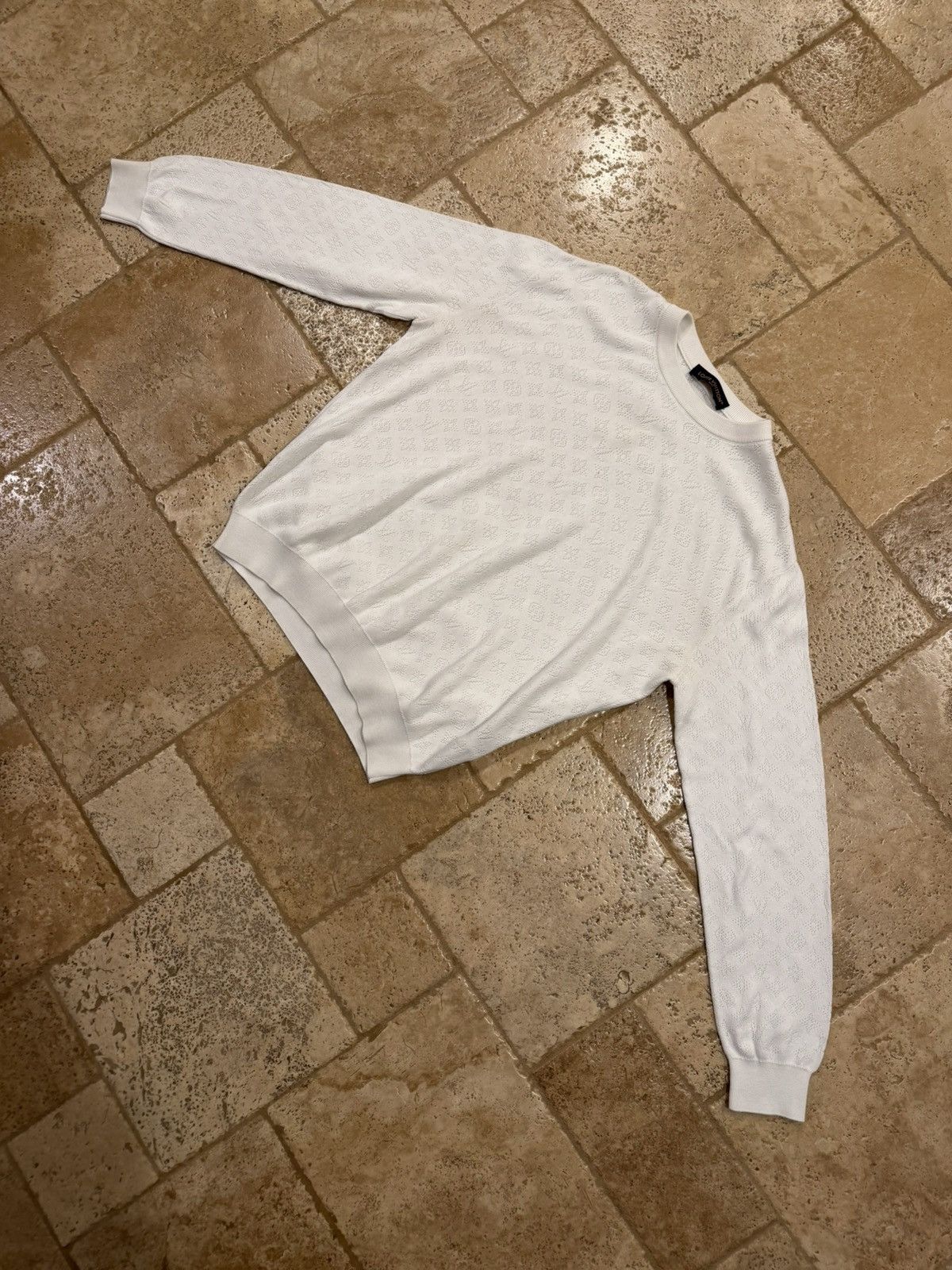 Louis Vuitton Louis Vuitton Monogram Pointelle Cotton Pullover Sweatshirt Size US XXL / EU 58 / 5 - 3 Thumbnail