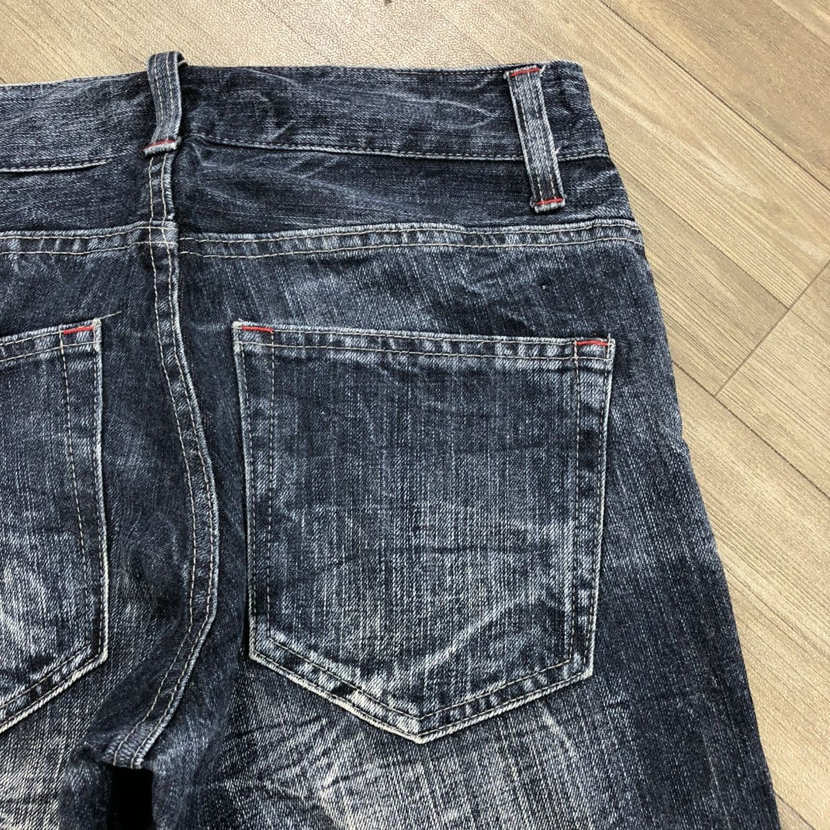 If Six Was Nine × Japanese Brand × Le Grande Bleu (L.G.B.) 2000s Jack Serika Painted Poem Punk Lgb Style Faded Jeans Size US 31 - 13 Thumbnail
