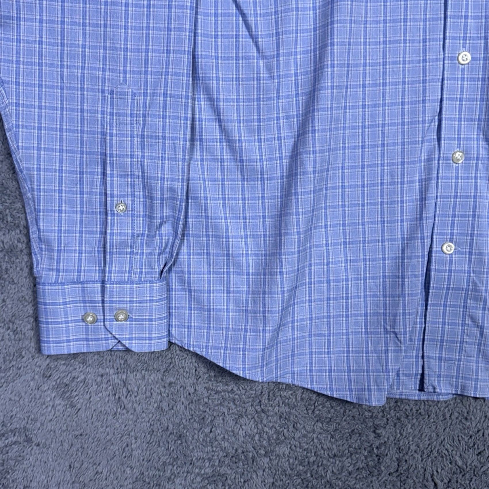 Peter Millar Peter Millar Crown Crafted Shirt Mens XXL Pinetop Performance Sport Windowpane Blue Size US XXL / EU 58 / 5 - 4 Thumbnail