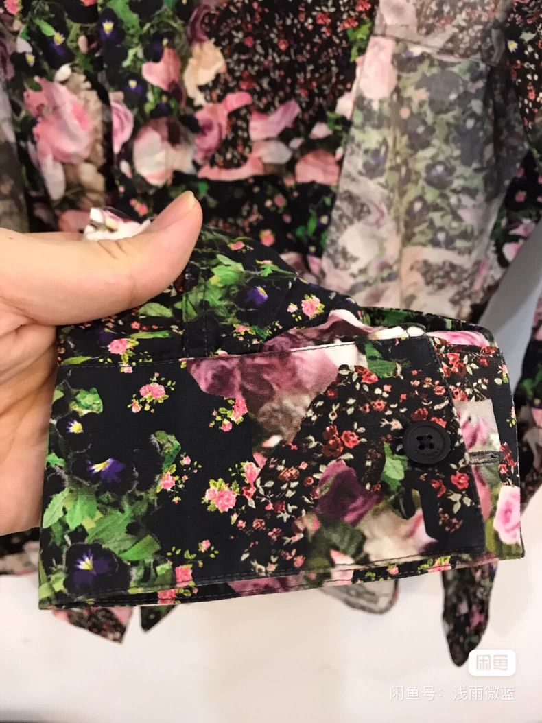 Givenchy Givenchy Size39 Floral Patchwork Long Sleeve Shirt Size US M / EU 48-50 / 2 - 5 Thumbnail