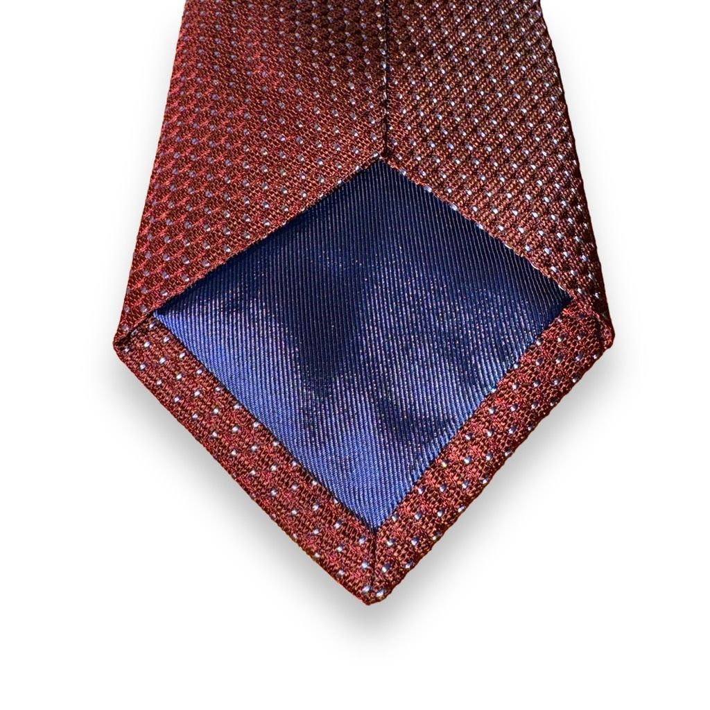 Tom James Tom James Mainline Red Micro Polkadot Made in USA Silk Tie Size ONE SIZE - 4 Thumbnail
