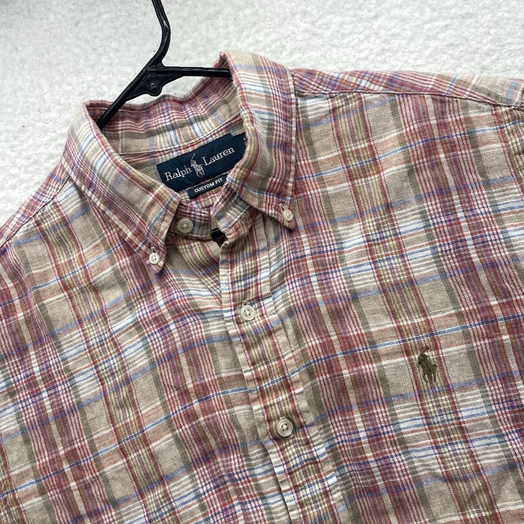 Ralph Lauren Ralph Lauren Button-Up Linen Shirt Mens L Multicolor Plaid Short Sleeve Classic Fit Size US L / EU 52-54 / 3 - 2 Thumbnail