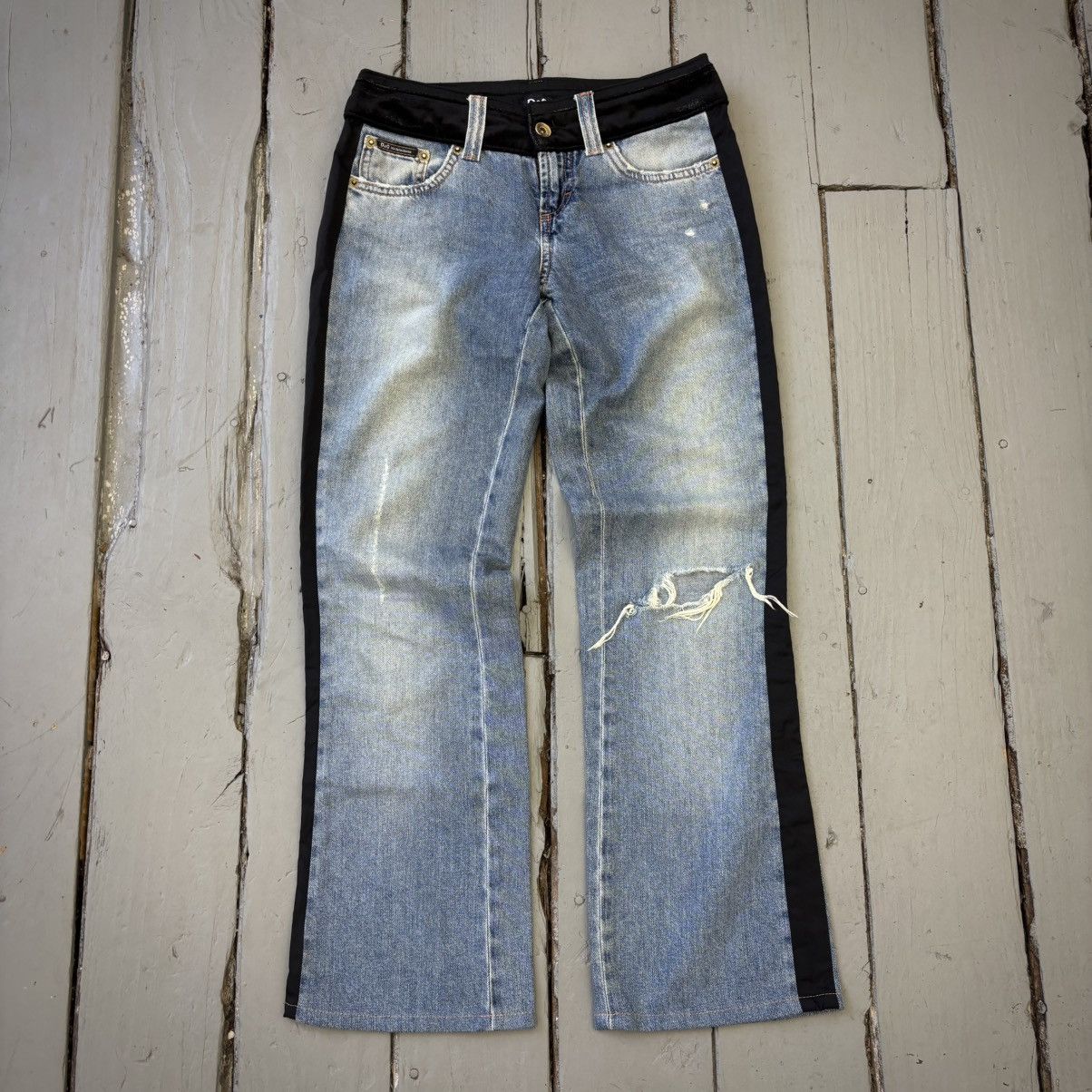 Dolce & Gabbana Sideline Flared Denim Size 28" / US 6 / IT 42 - 1 Thumbnail