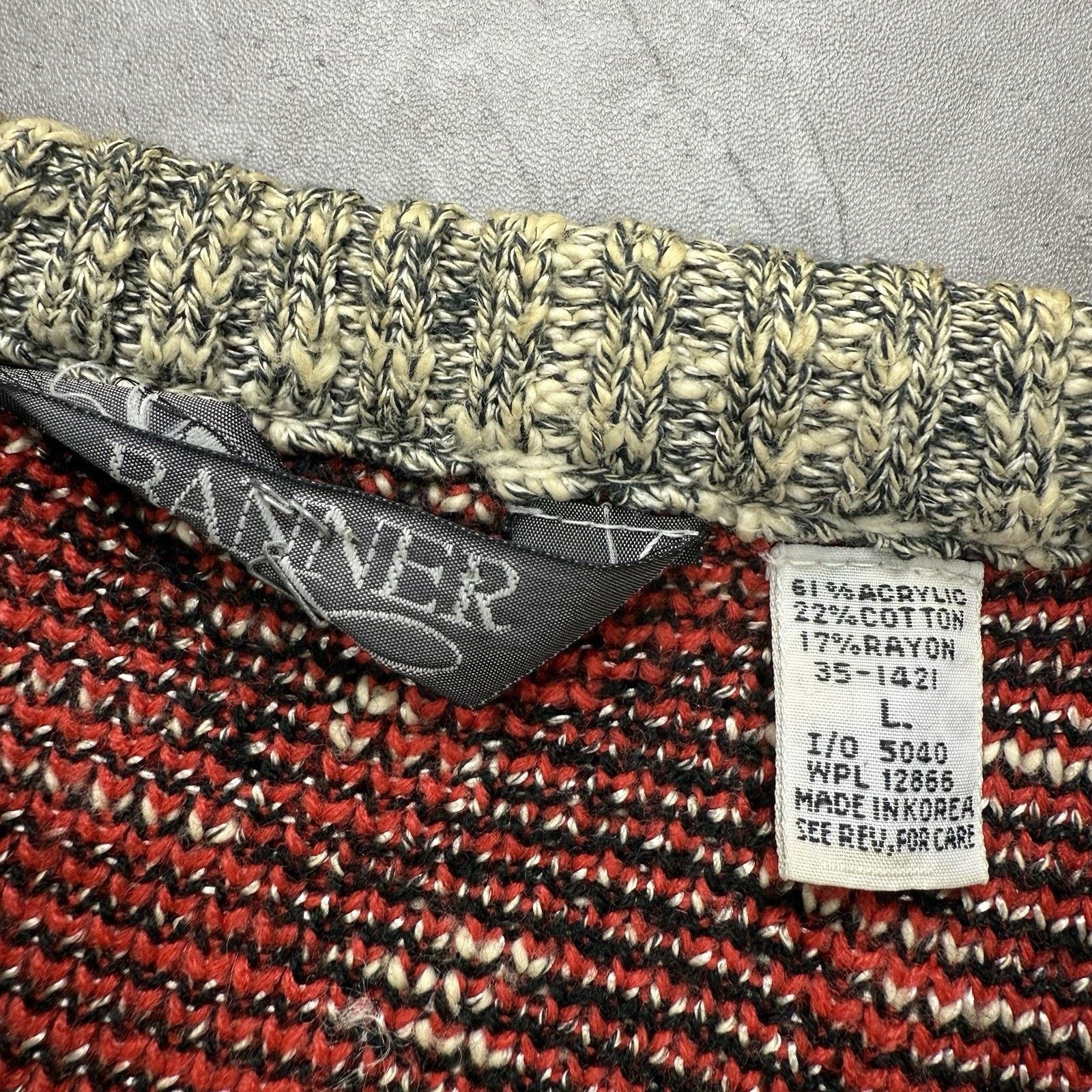 Vintage Vintage Banner Red Abstract Pattern Knit Sweater Large Size US L / EU 52-54 / 3 - 4 Thumbnail