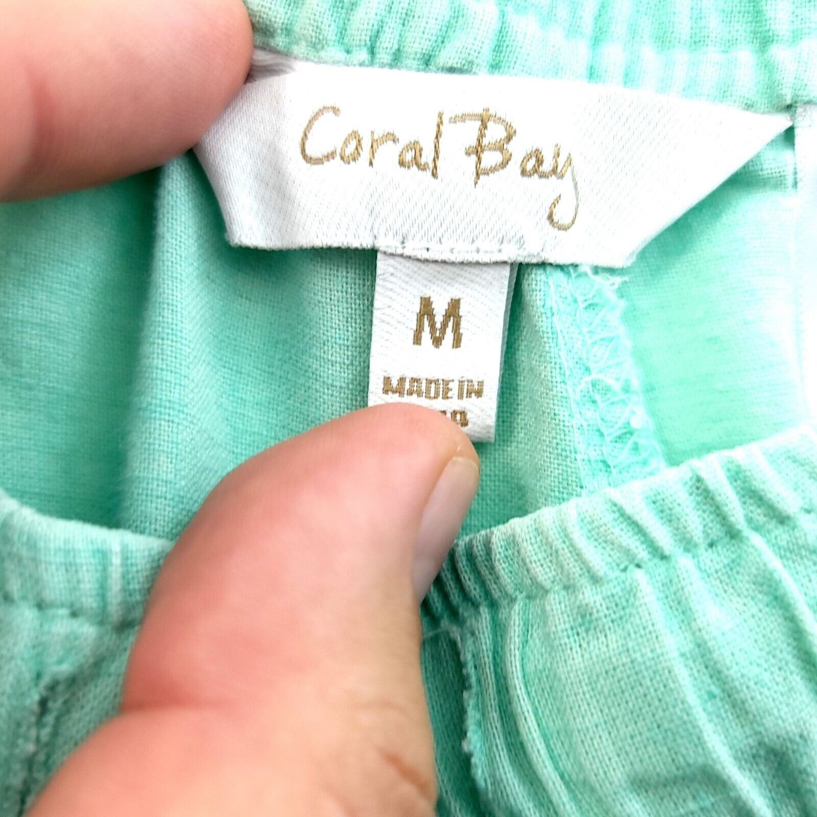 Designer Coral Bay Linen Rayon Green Medium Shorts High Rise 30/8 Size 30" / US 8 / IT 44 - 5 Thumbnail