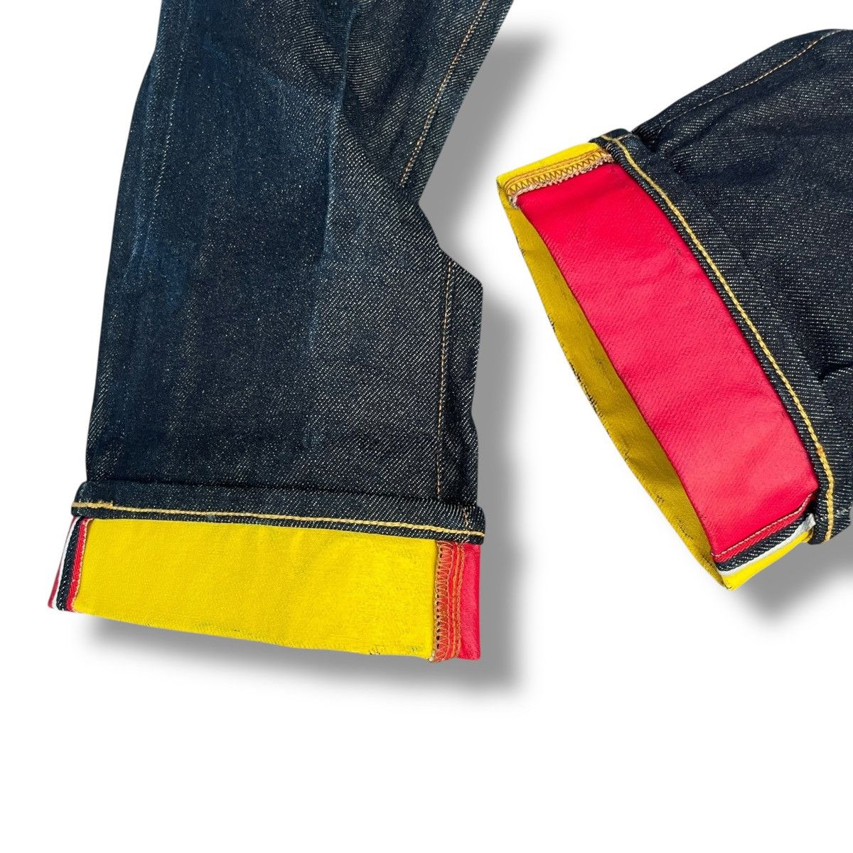 Evisu VINTAGE Evisu Flame Red/Yellow Selvedge Denim Jeans Lot 2008 Size US 29 - 7 Thumbnail