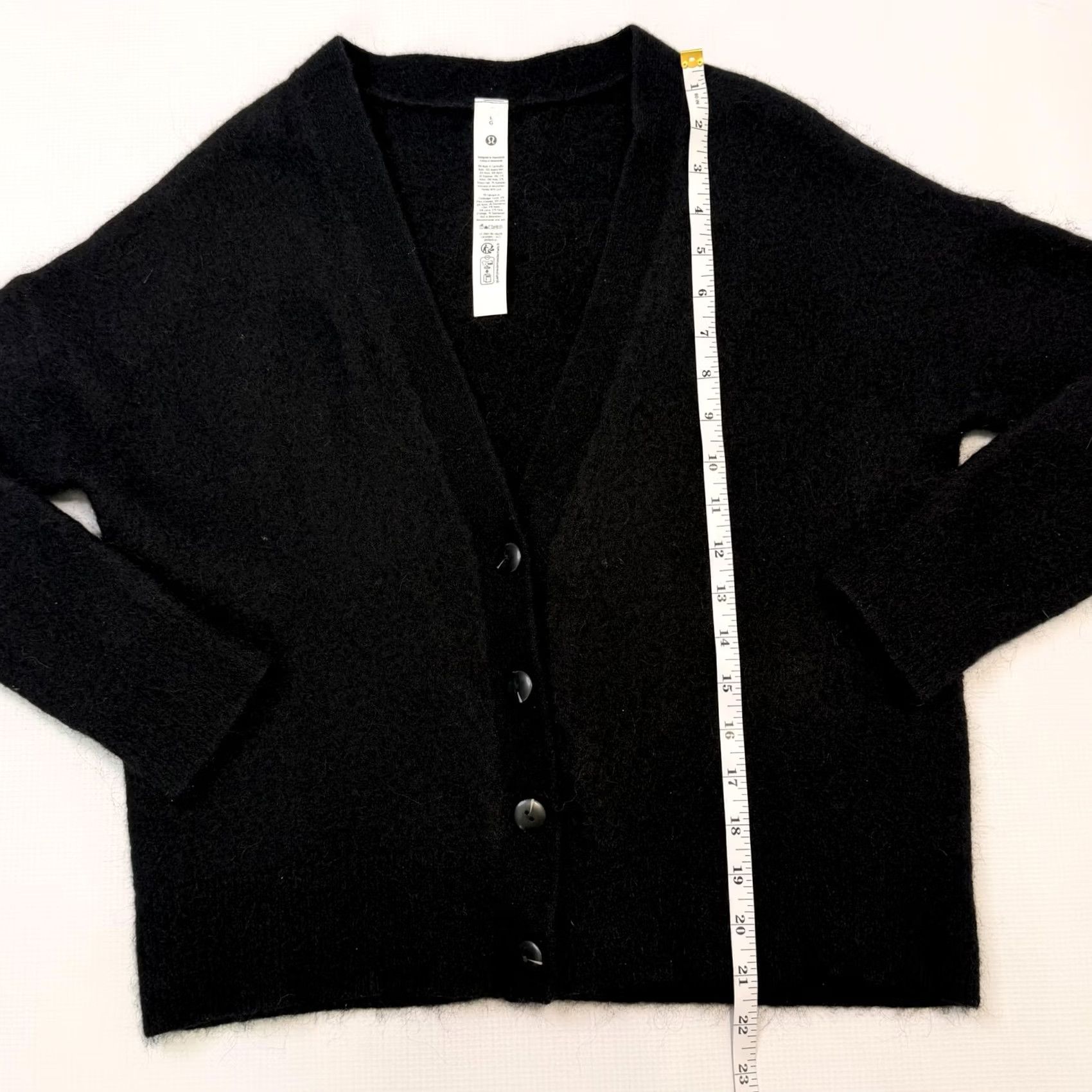 Vintage Lululemon Cardigan Sweater Womens L Black V-Neck Knit Button Front Extra-Slim Knit Stretch Vintage No Size L / US 10 / IT 46 - 5 Thumbnail
