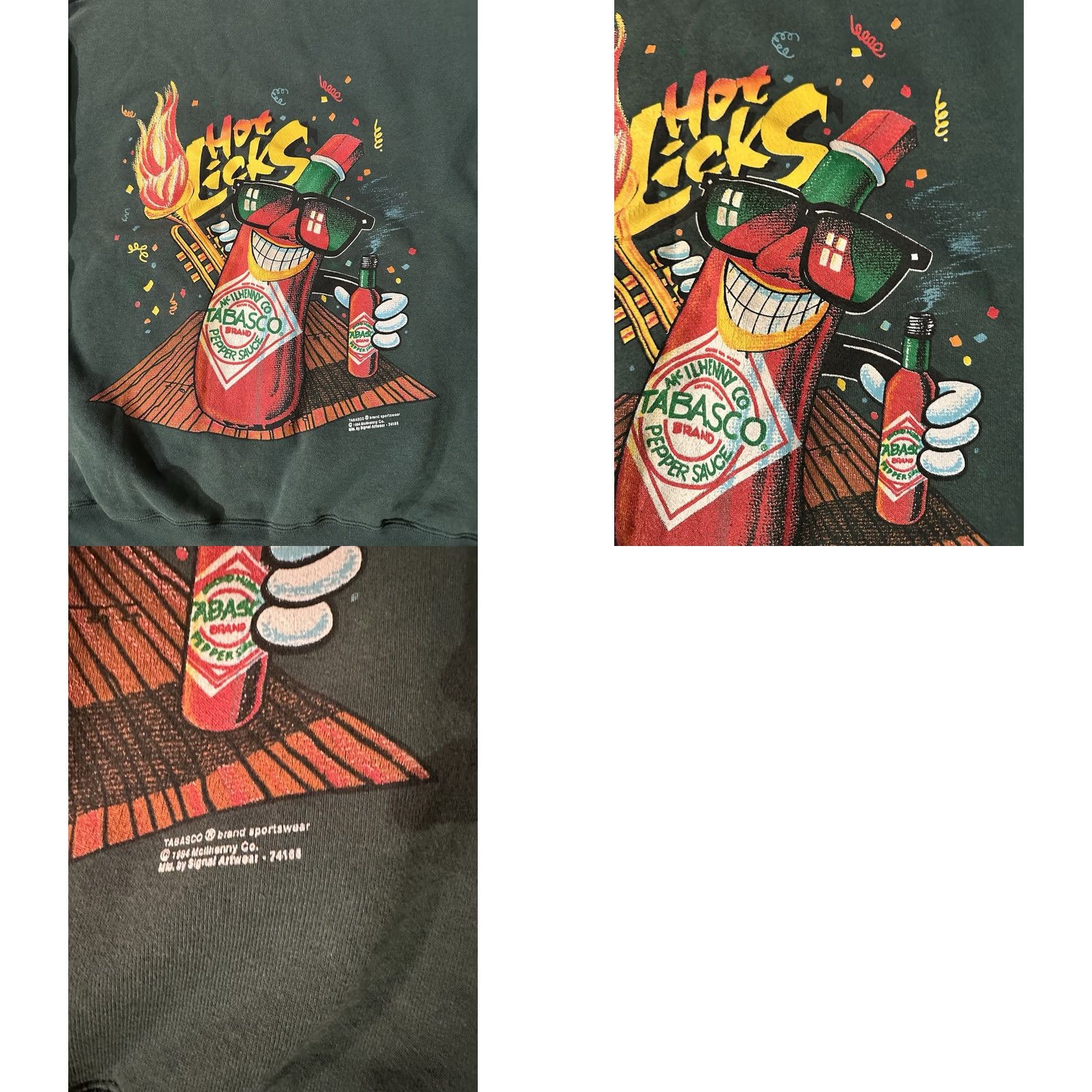 Vintage VINTAGE Saturdays HERO Sweatshirt Pullover Crew Neck Green 90s Front & Back Graphic L Men Size US L / EU 52-54 / 3 - 8 Thumbnail