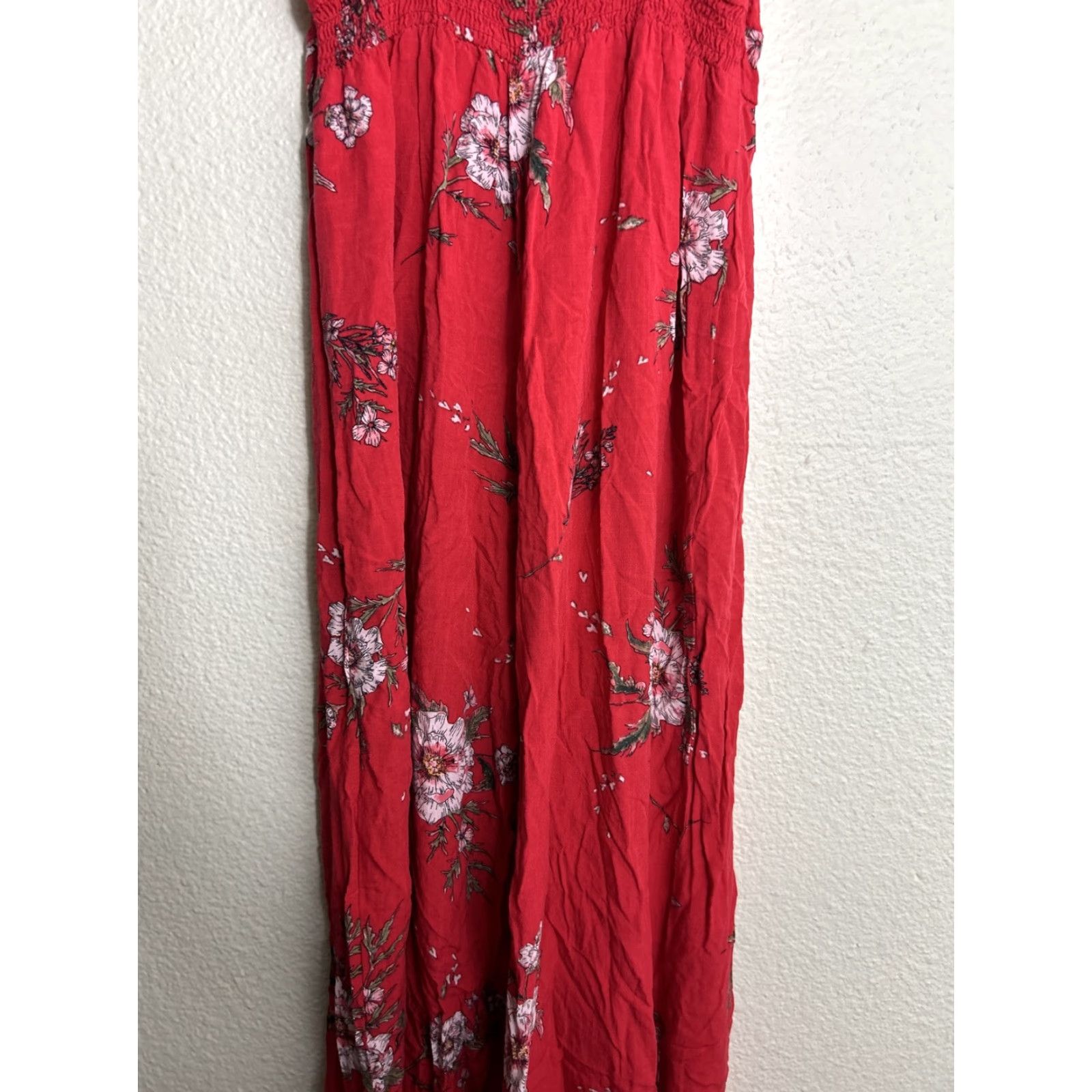 Vintage VINTAGE Lush Womens Small Twist Peekaboo Red Floral Wide Leg Jumper Size S / US 4 / IT 40 - 7 Thumbnail