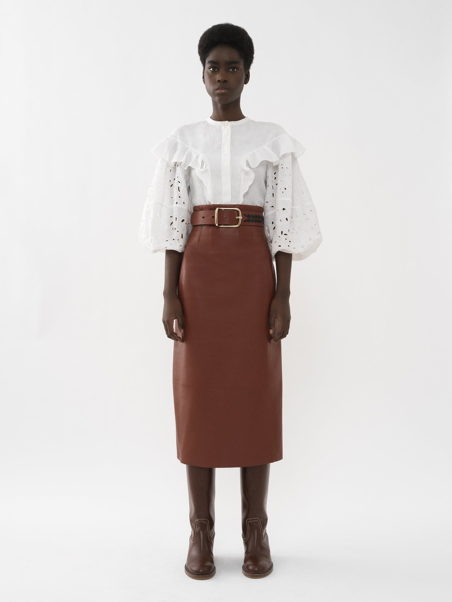 Chloe o1y0825 Linen Shirt in White Size S / US 4 / IT 40 - 3 Thumbnail