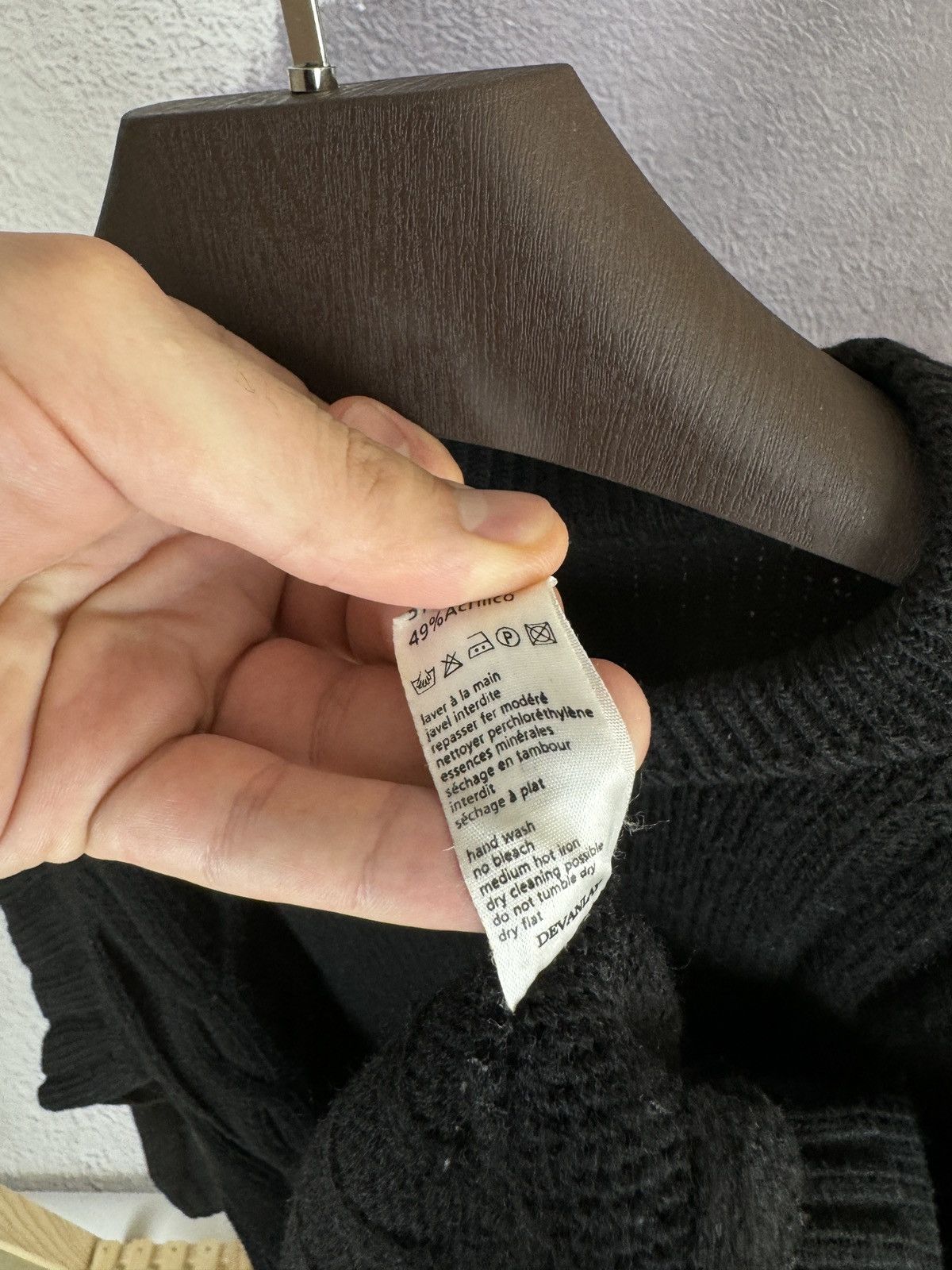 Lacoste Lacoste vintage 90s Black Wool cable knitted sweater Size US XL / EU 56 / 4 - 10 Thumbnail