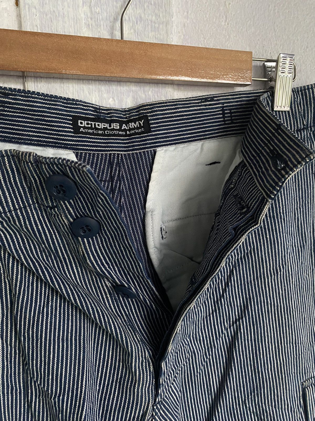 Octopus Octopus Army Cargo Blue Stripes Multiple Pocket Pants Size US 30 / EU 46 - 9 Thumbnail